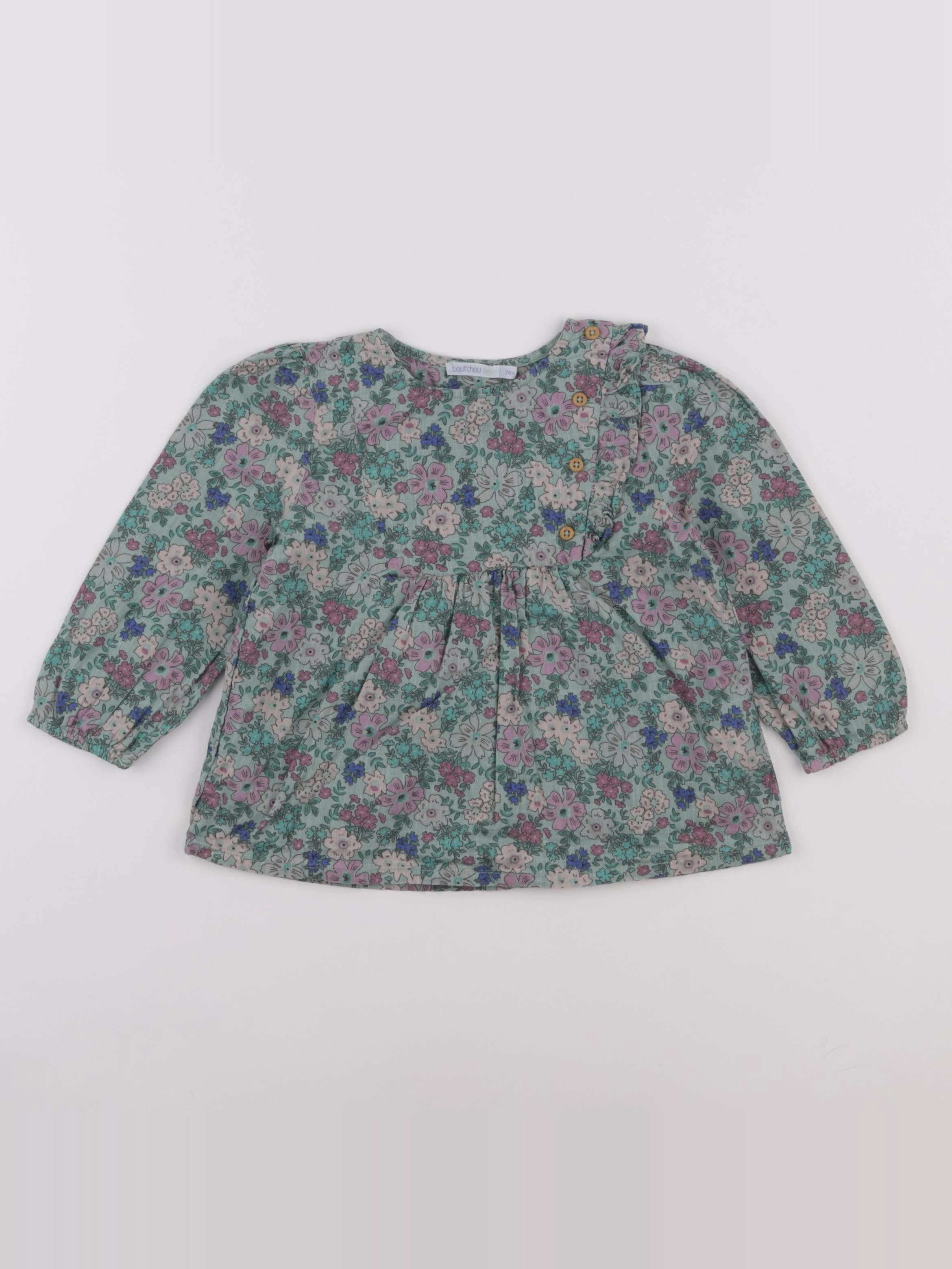 Boutchou - blouse vert - 2 ans
