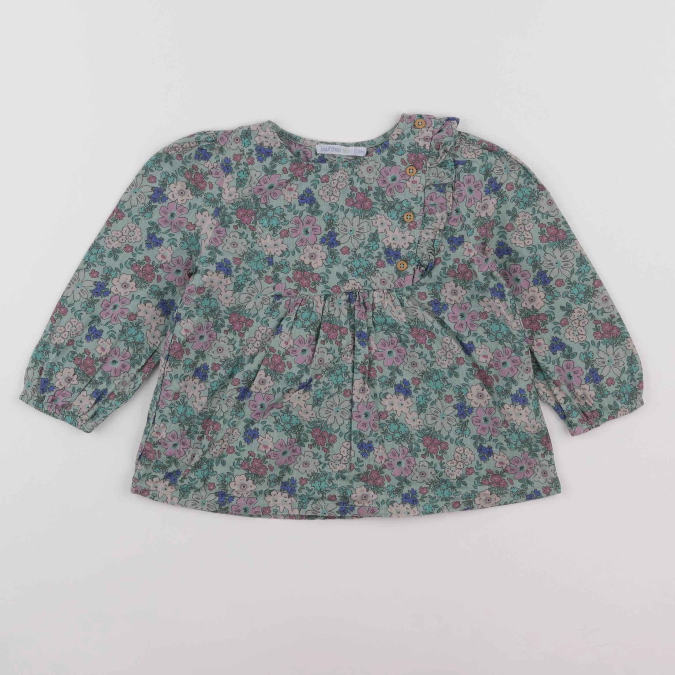 Boutchou - blouse vert - 2 ans