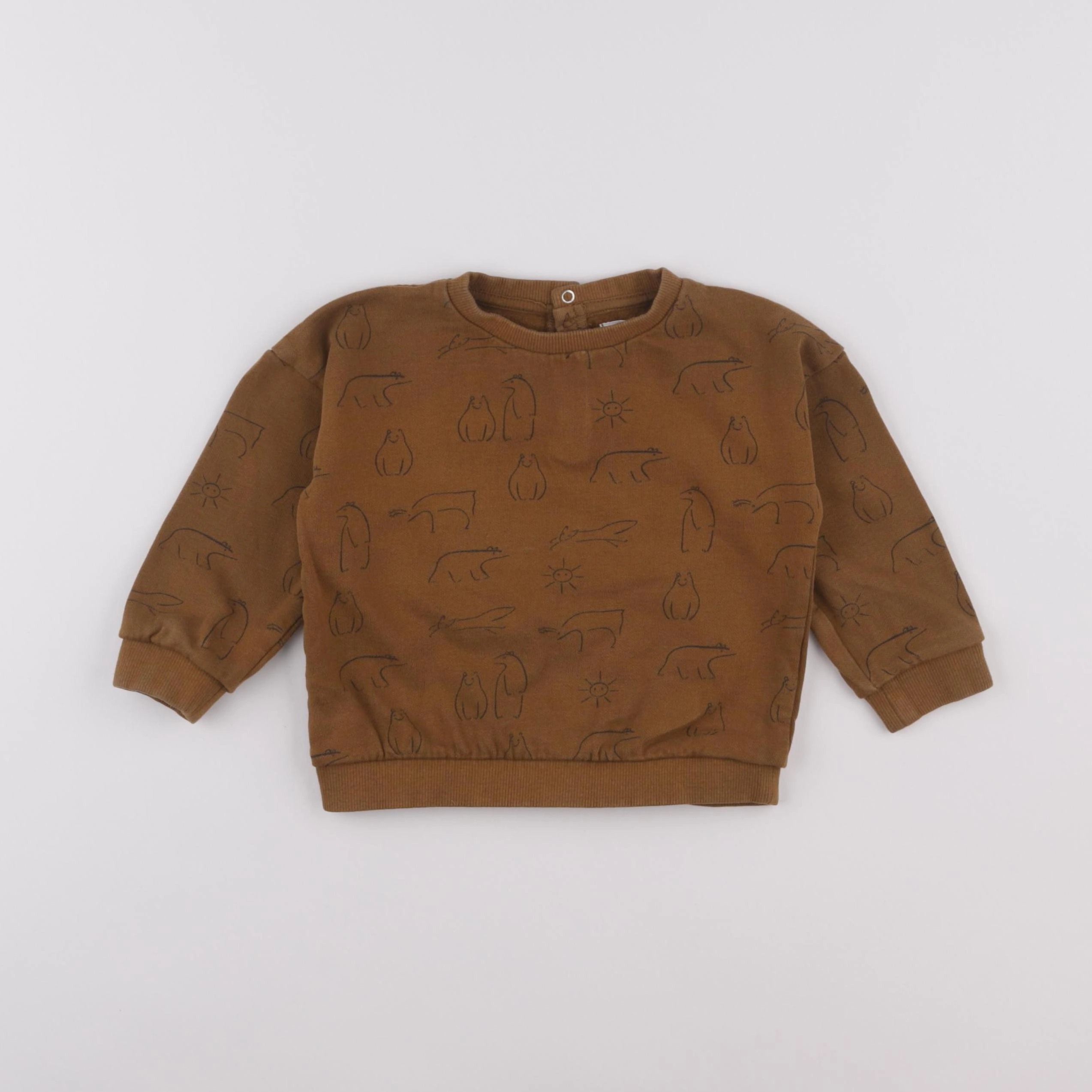Vertbaudet - sweat marron - 24 mois