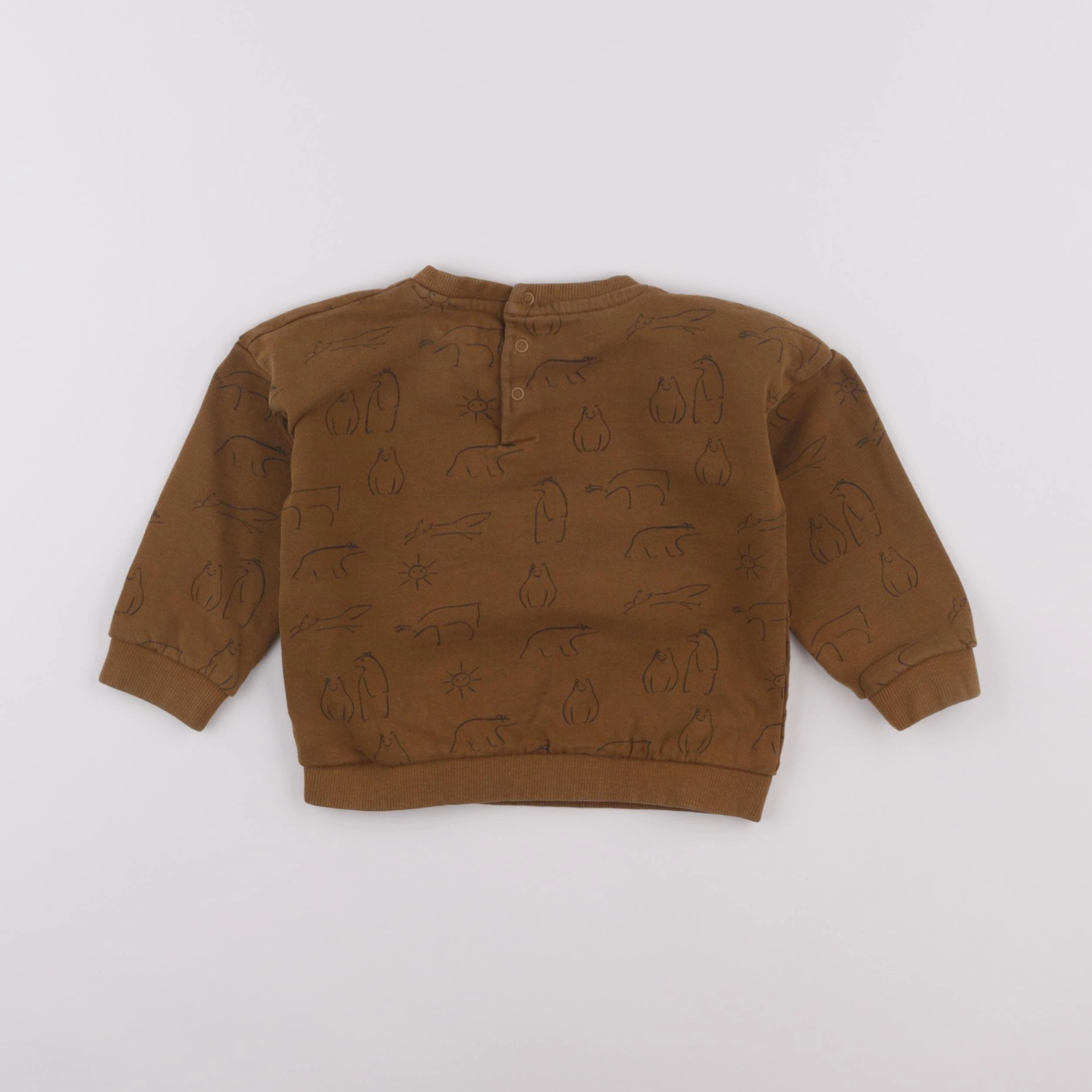 Vertbaudet - sweat marron - 24 mois