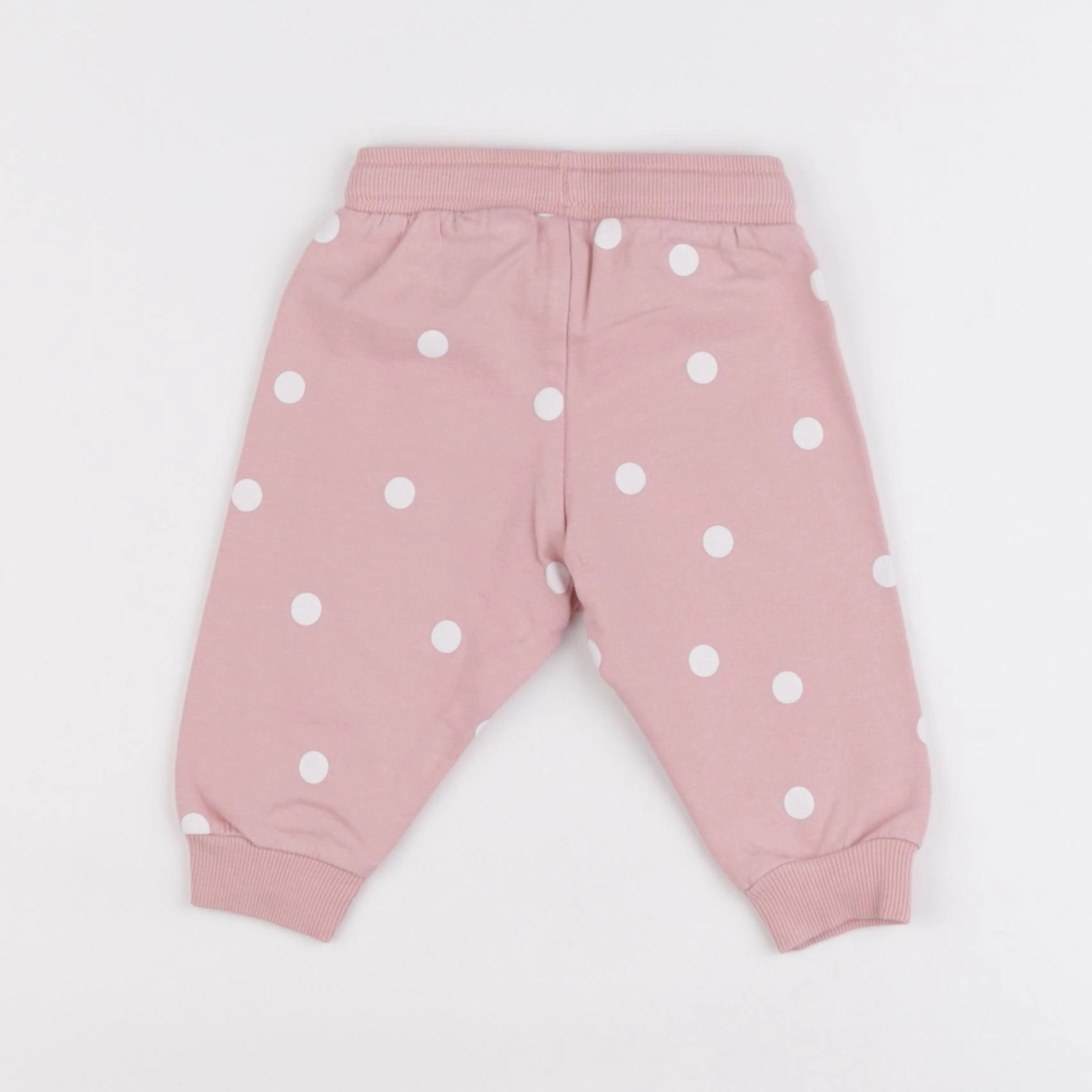 H&M - jogging rose, blanc - 6 mois