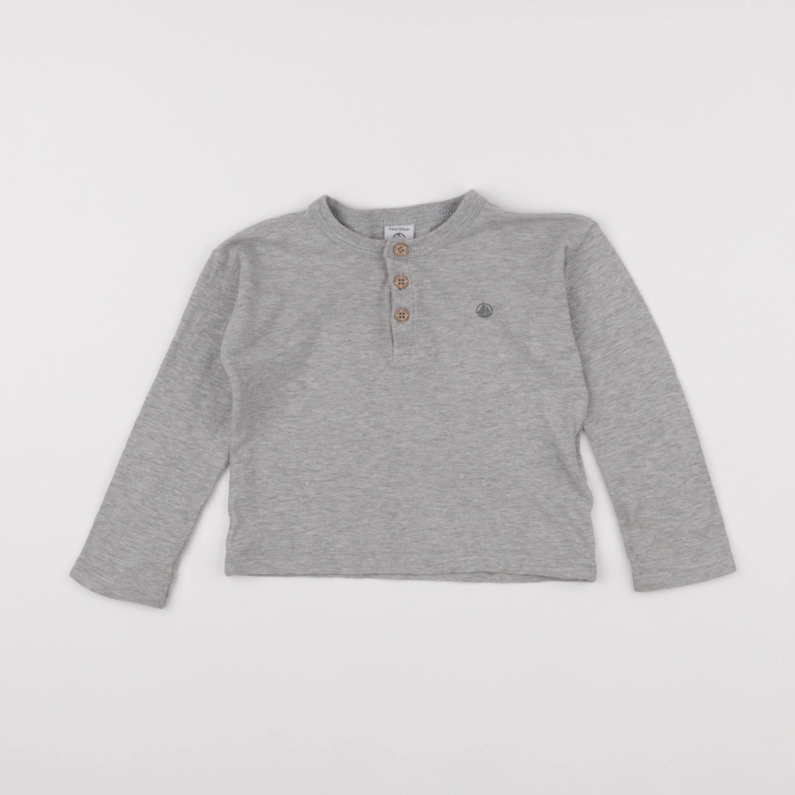 Petit Bateau - tee-shirt gris - 4 ans