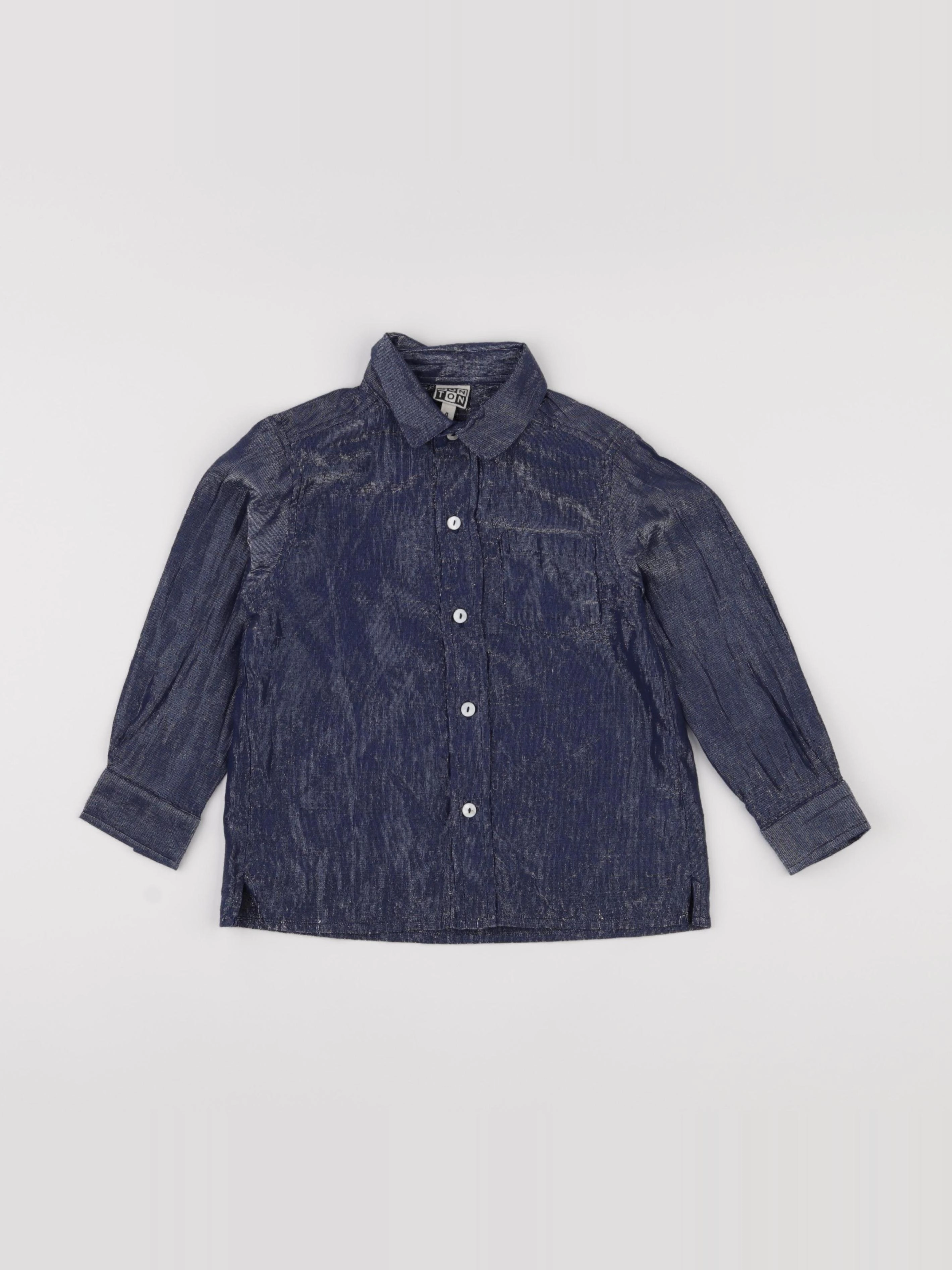 Bonton - chemise bleu, argent - 4 ans