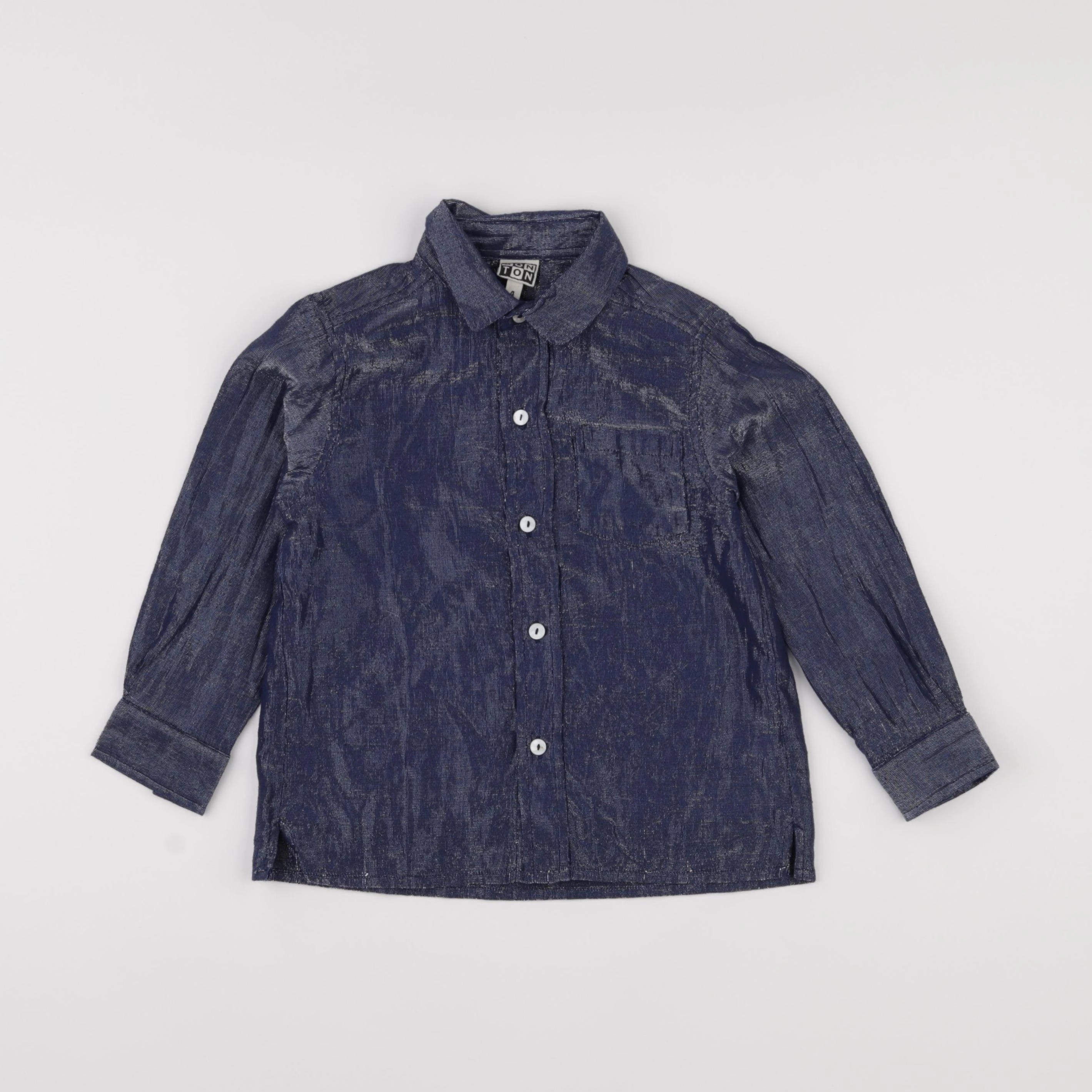 Bonton - chemise bleu, argent - 4 ans