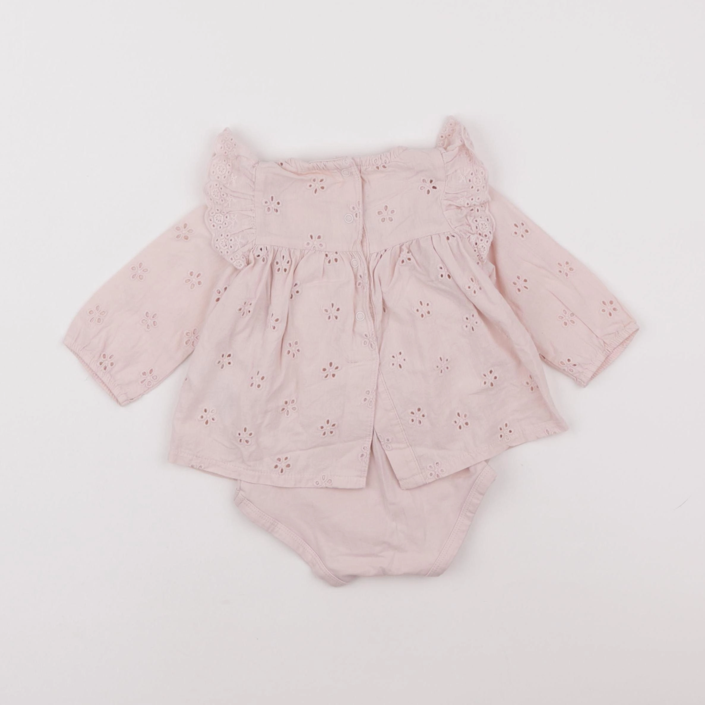 Vertbaudet - body blouse rose - 6 mois