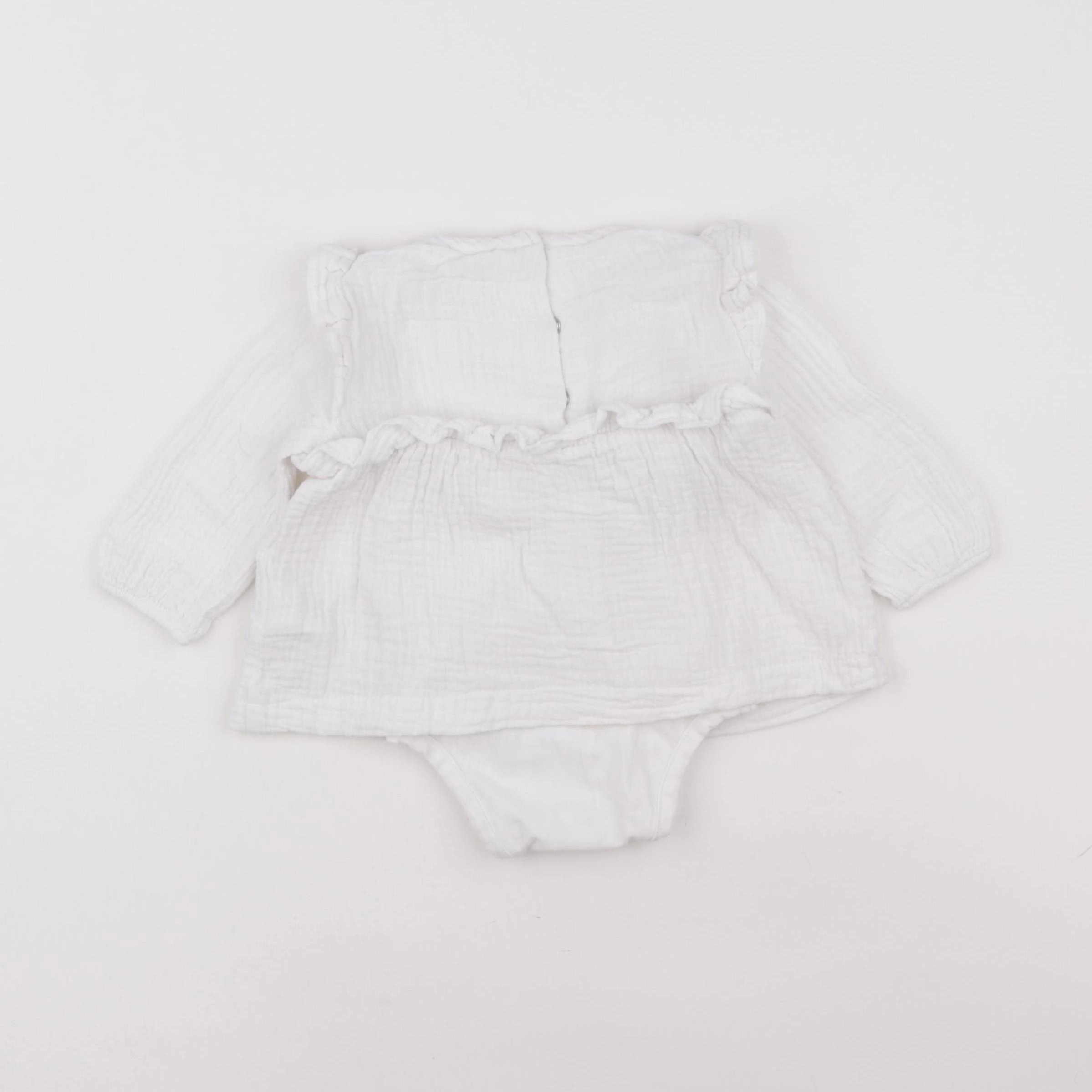 Vertbaudet - body blouse blanc - 6 mois