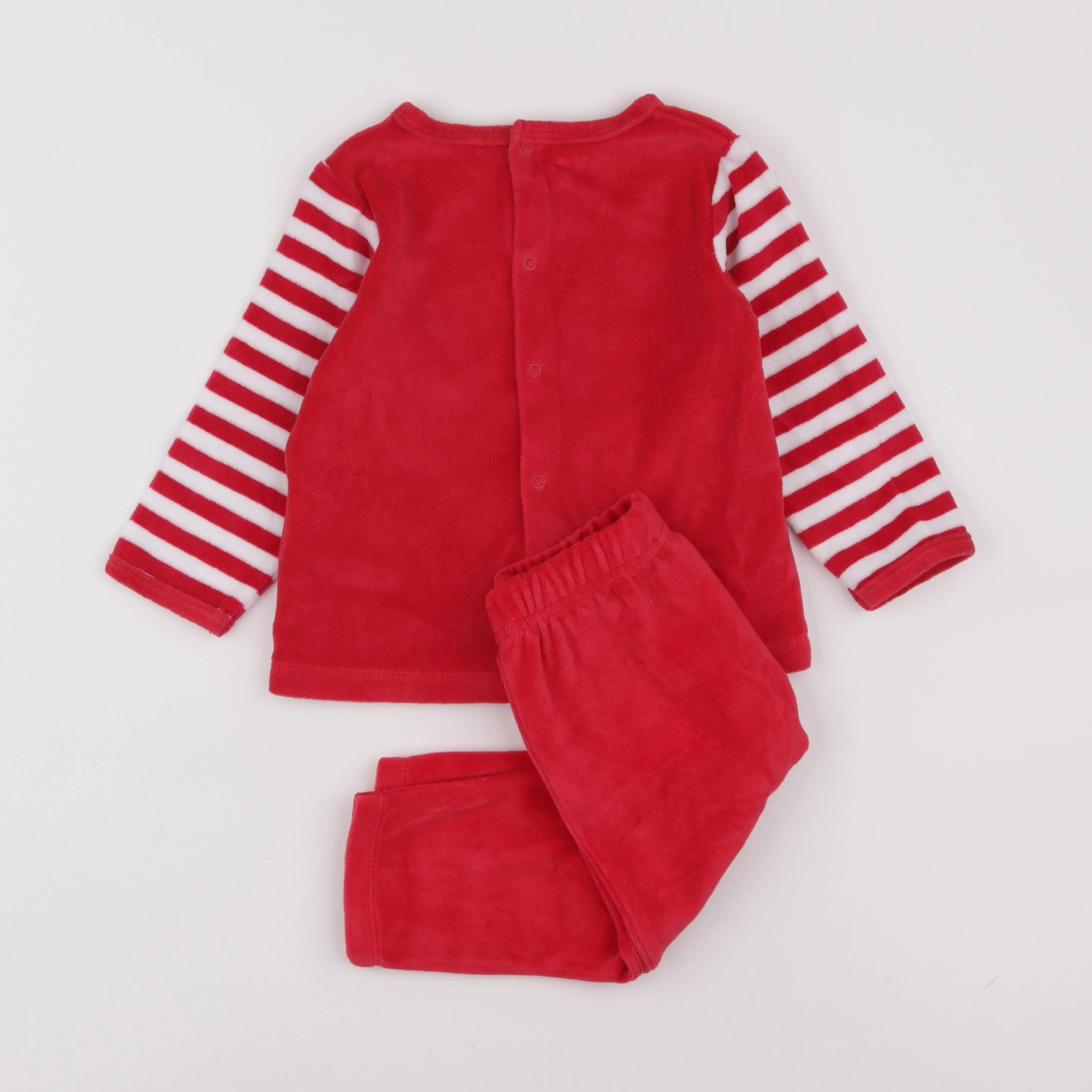 Vertbaudet - pyjama velours rouge - 18 mois