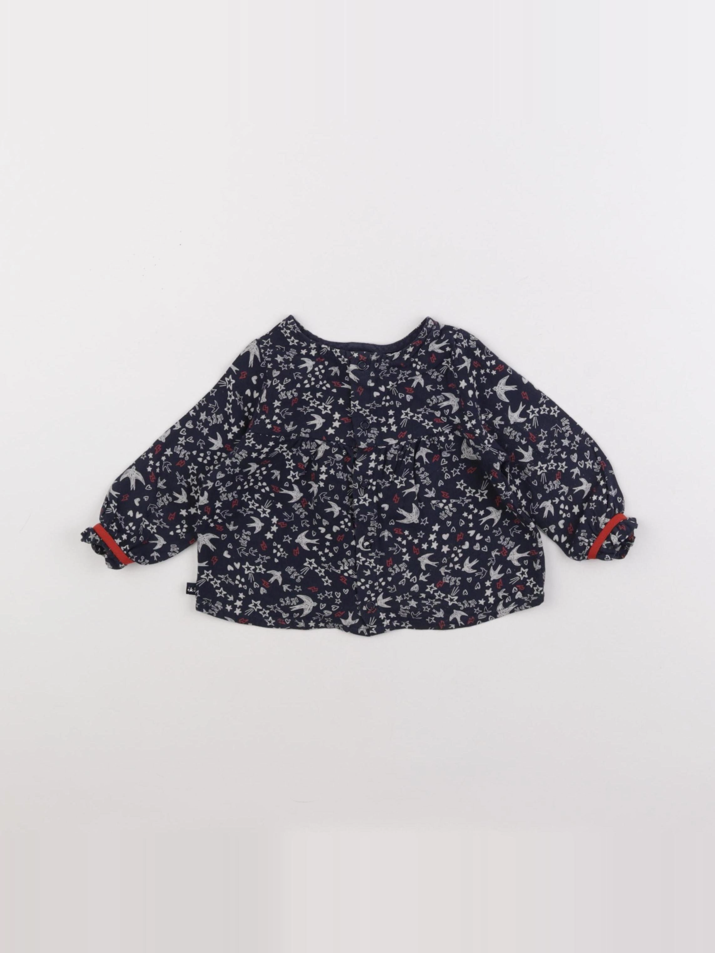 IKKS - blouse bleu - 6 mois
