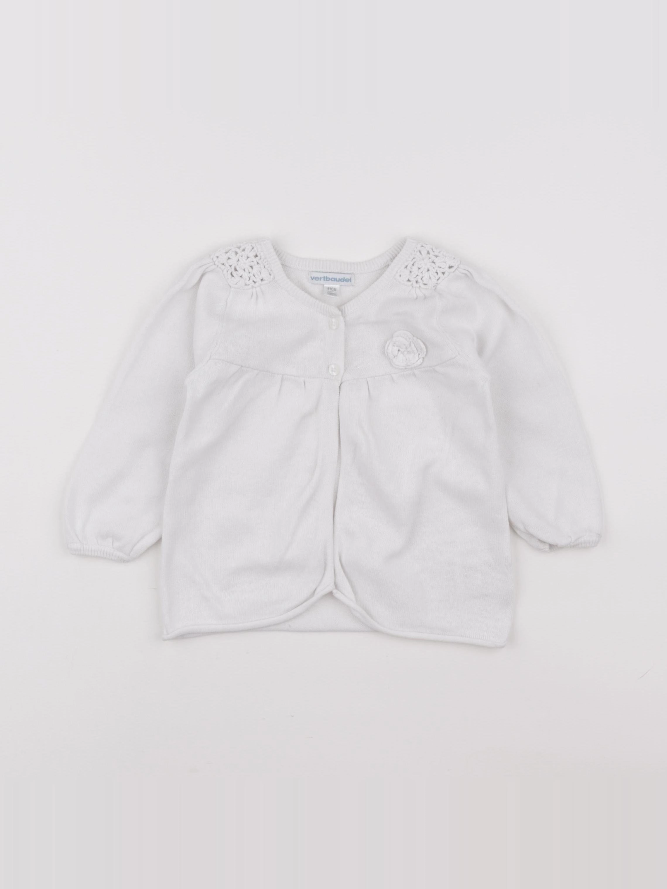 Vertbaudet - gilet blanc - 18 mois