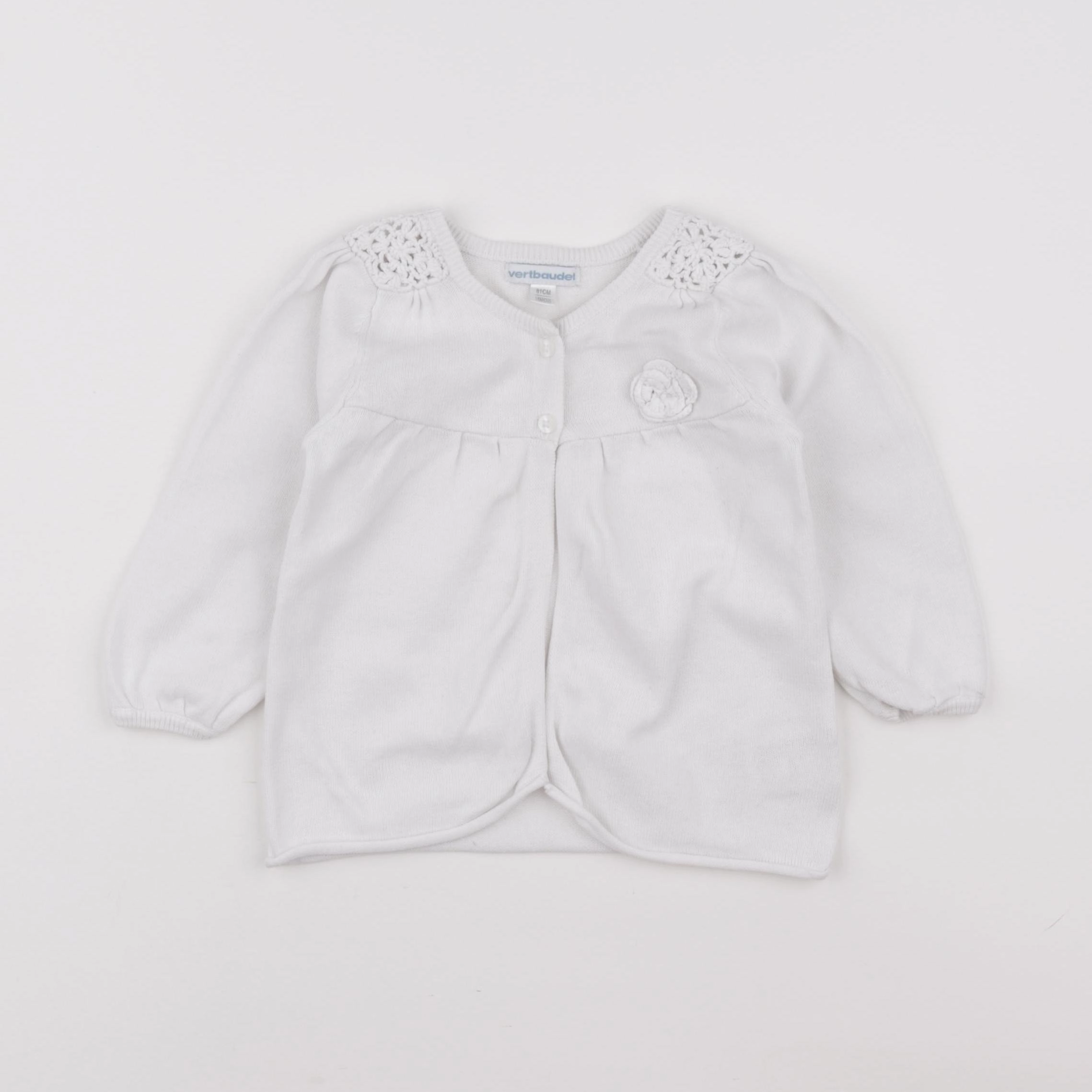 Vertbaudet - gilet blanc - 18 mois