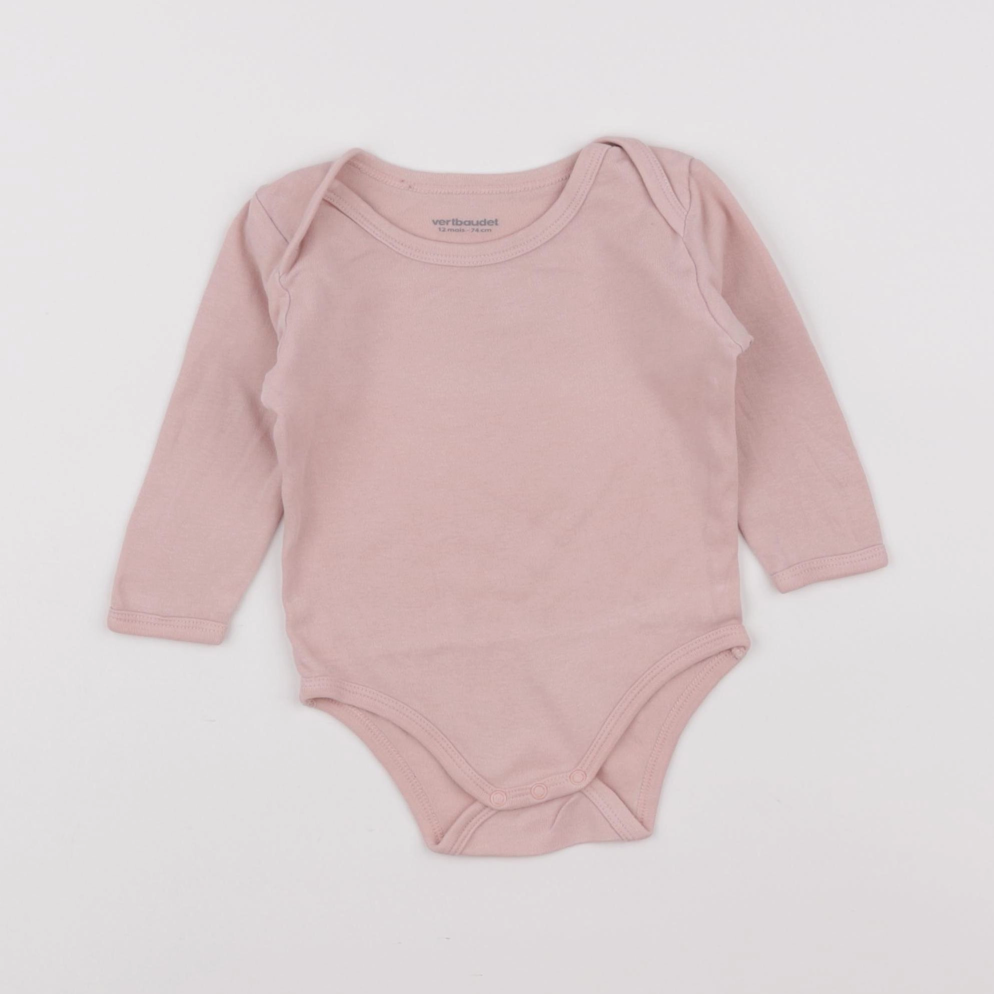 Vertbaudet - body rose - 12 mois