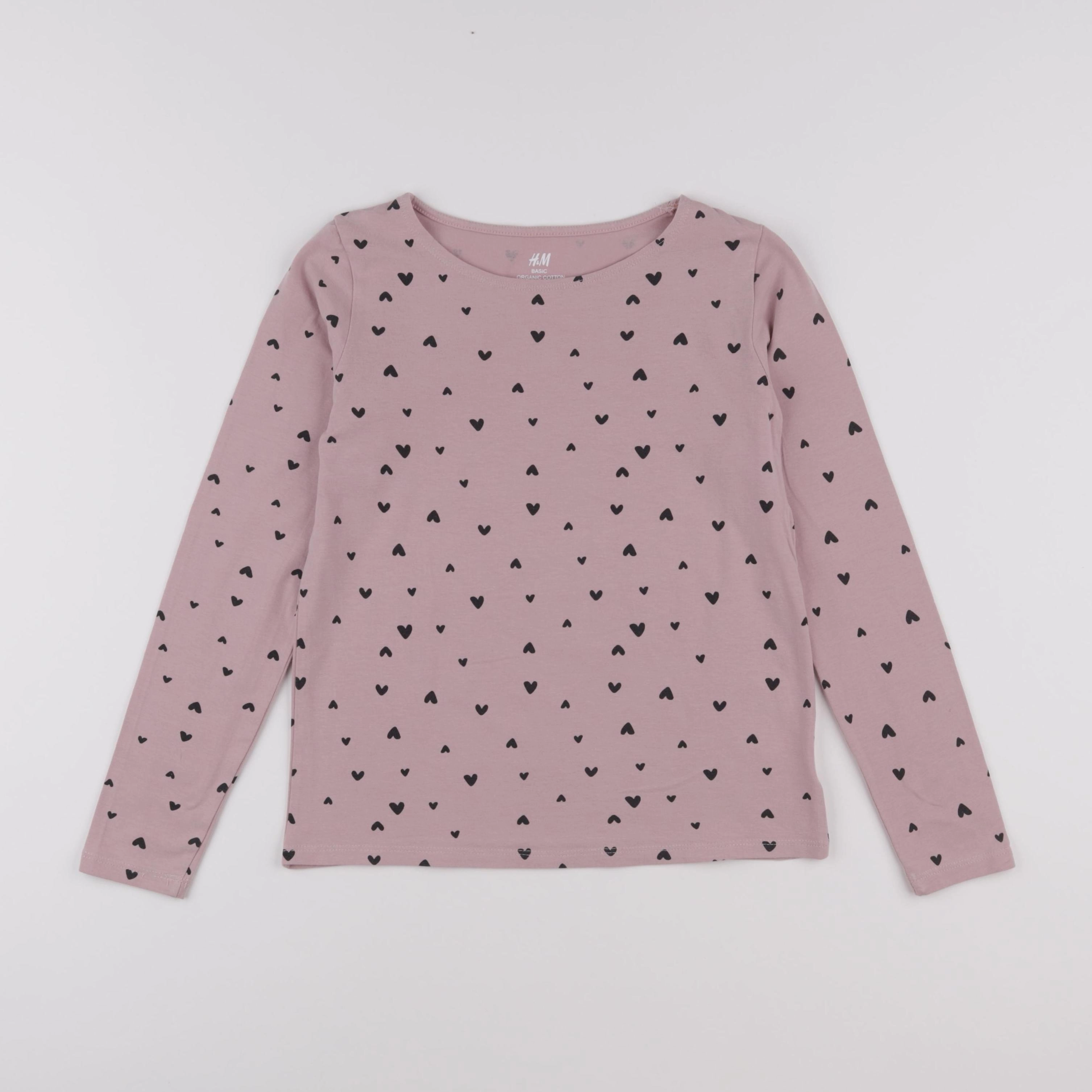 H&M - tee-shirt rose - 8/10 ans