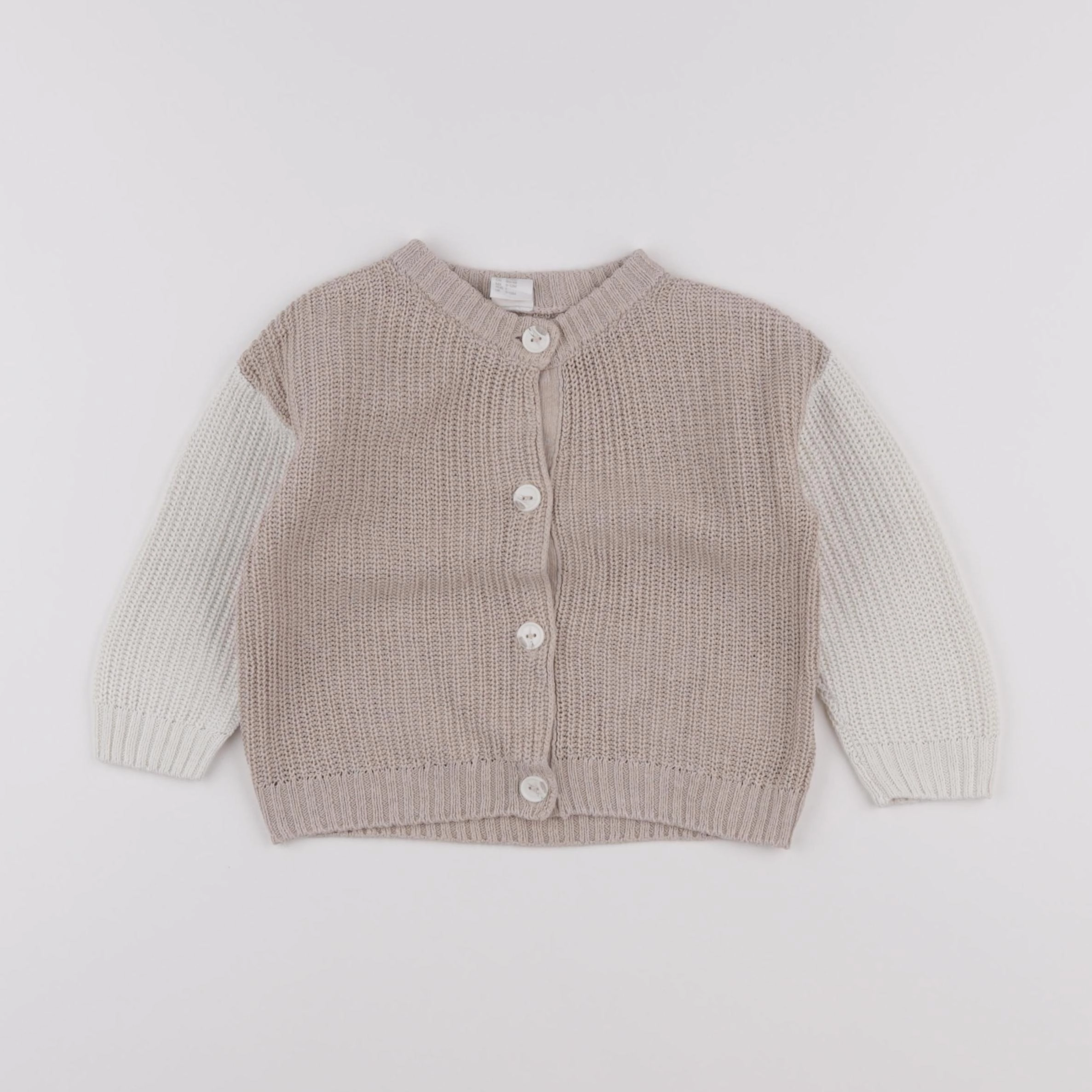 H&M - gilet marron, beige - 9/12 mois