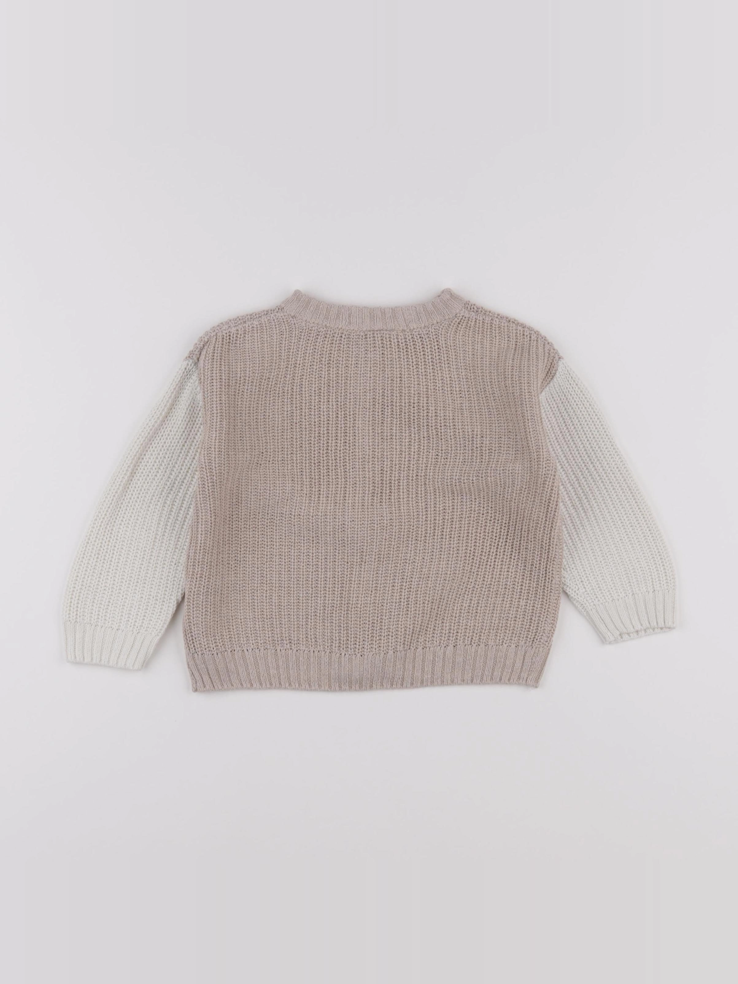 H&M - gilet marron, beige - 9/12 mois