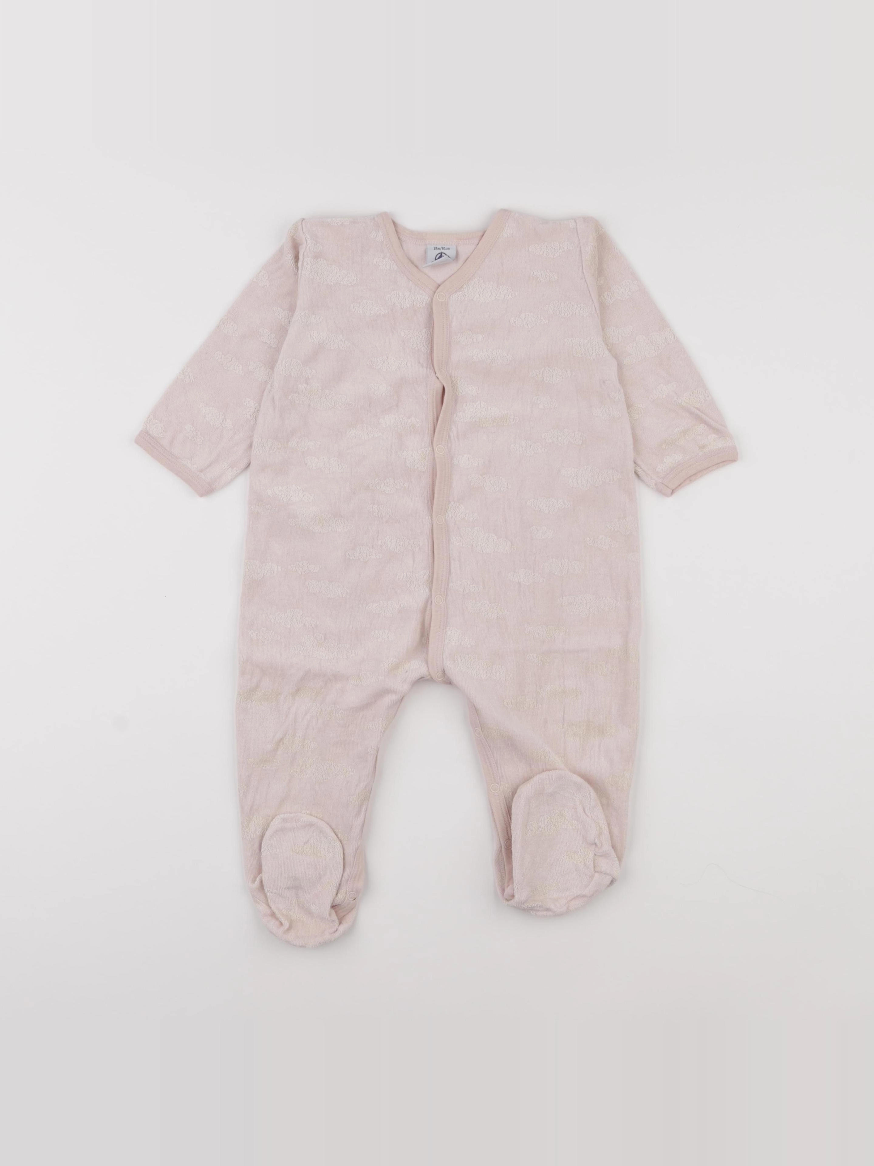 Petit Bateau - pyjama velours rose - 18 mois