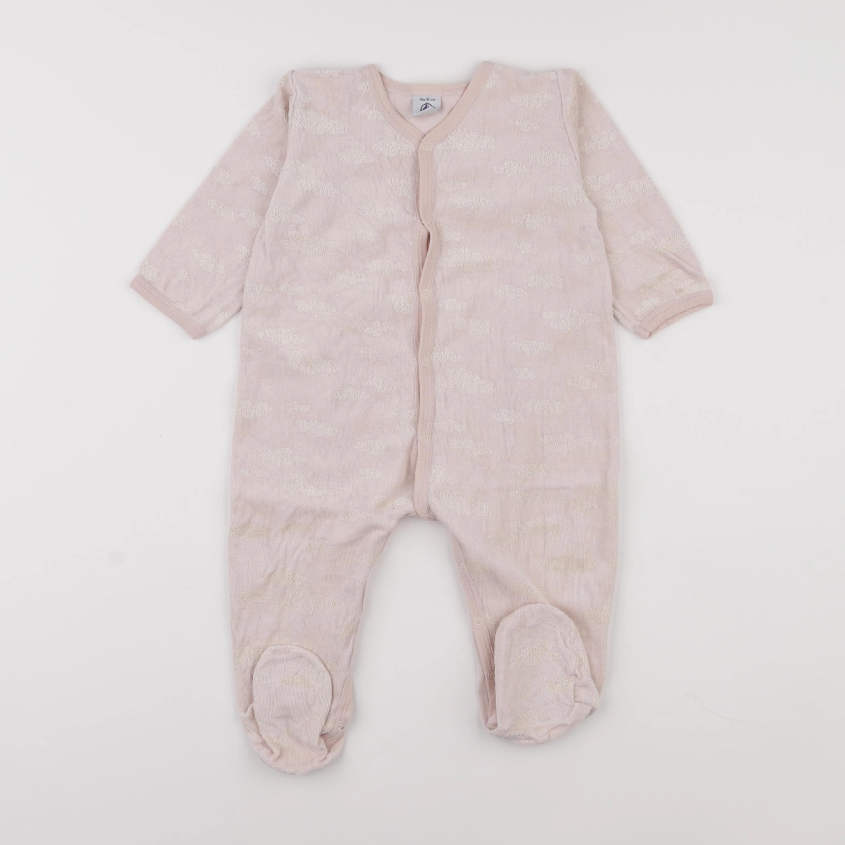 Petit Bateau - pyjama velours rose - 18 mois