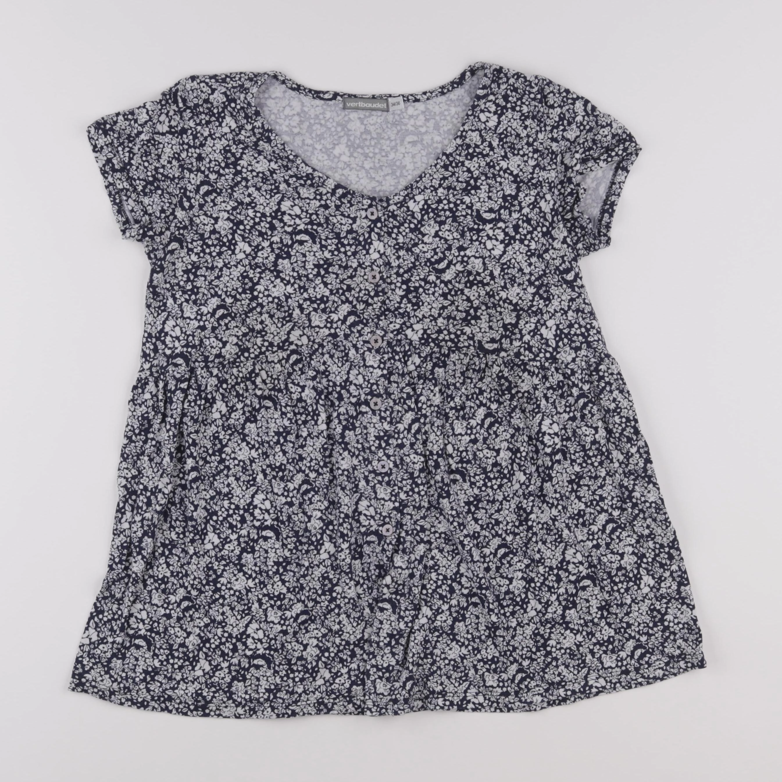 Vertbaudet - tee-shirt grossesse bleu, blanc - 34 à 36