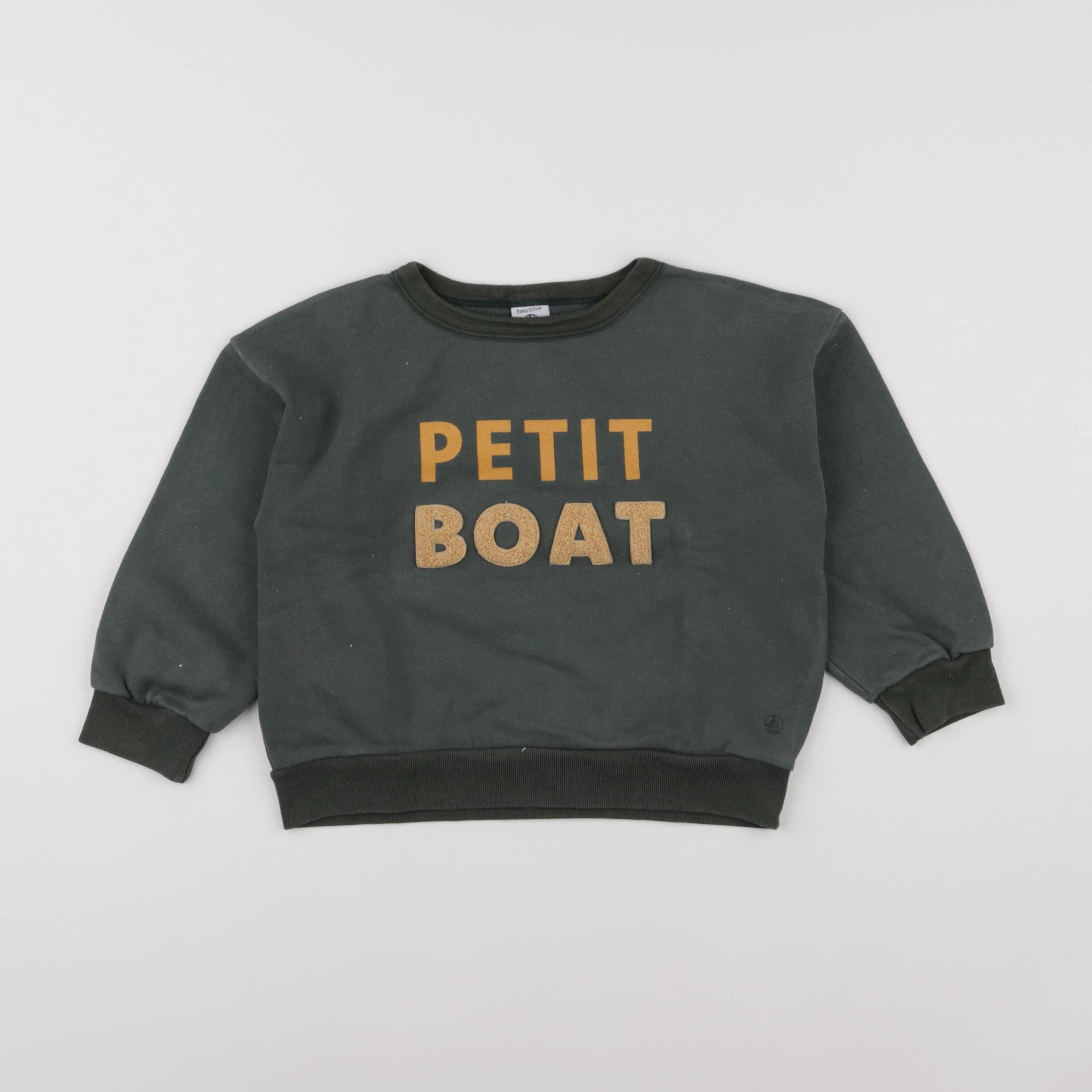 Petit Bateau - sweat vert - 5 ans