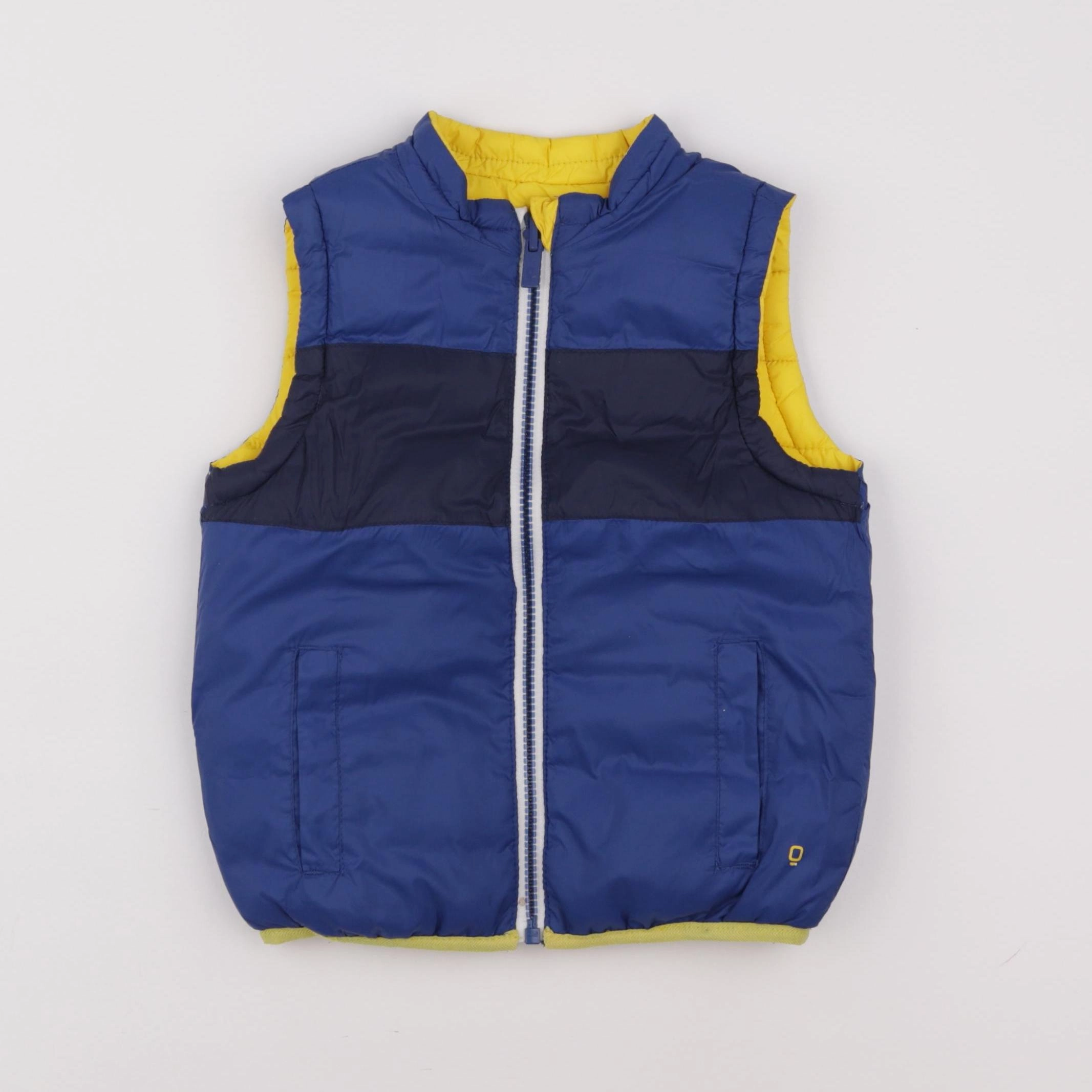 Okaidi - doudoune réversible jaune, bleu - 3 ans