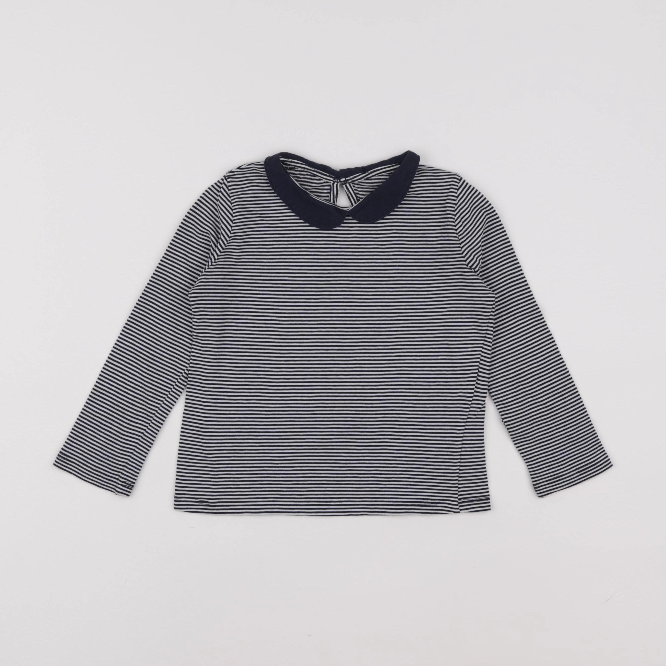 Monoprix - blouse bleu - 4 ans