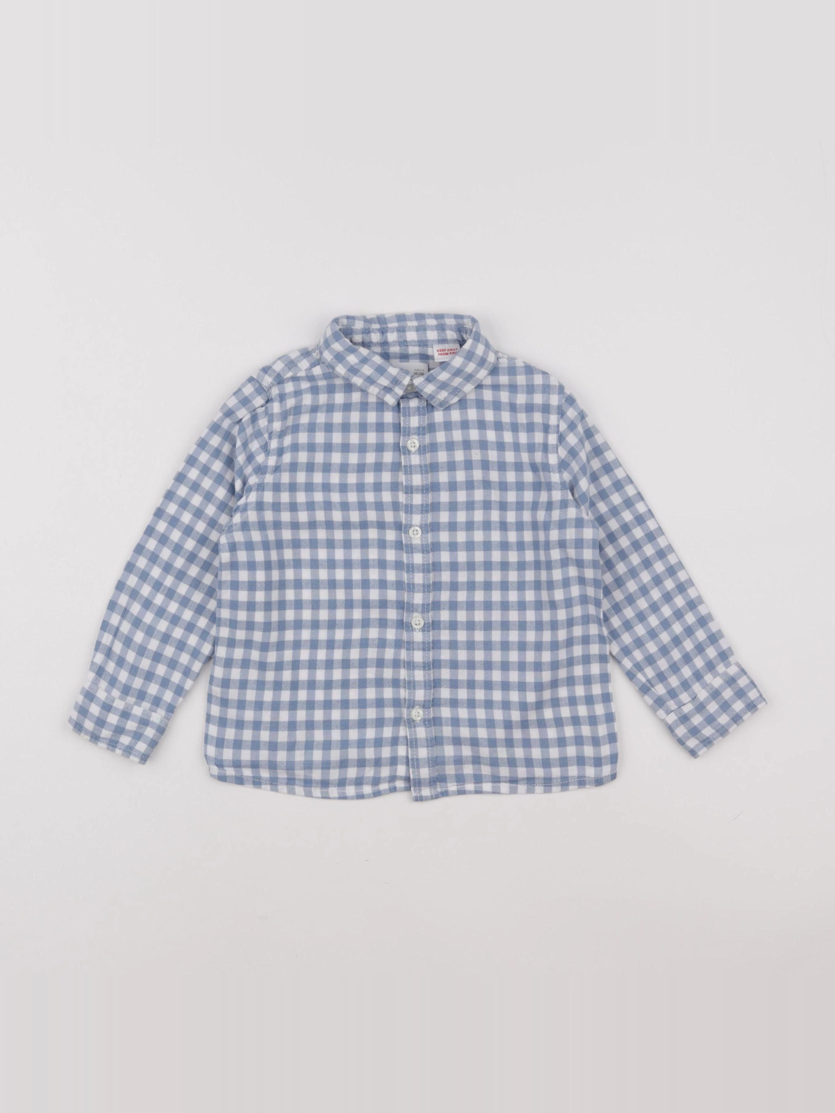 Mango - chemise bleu - 2/3 ans