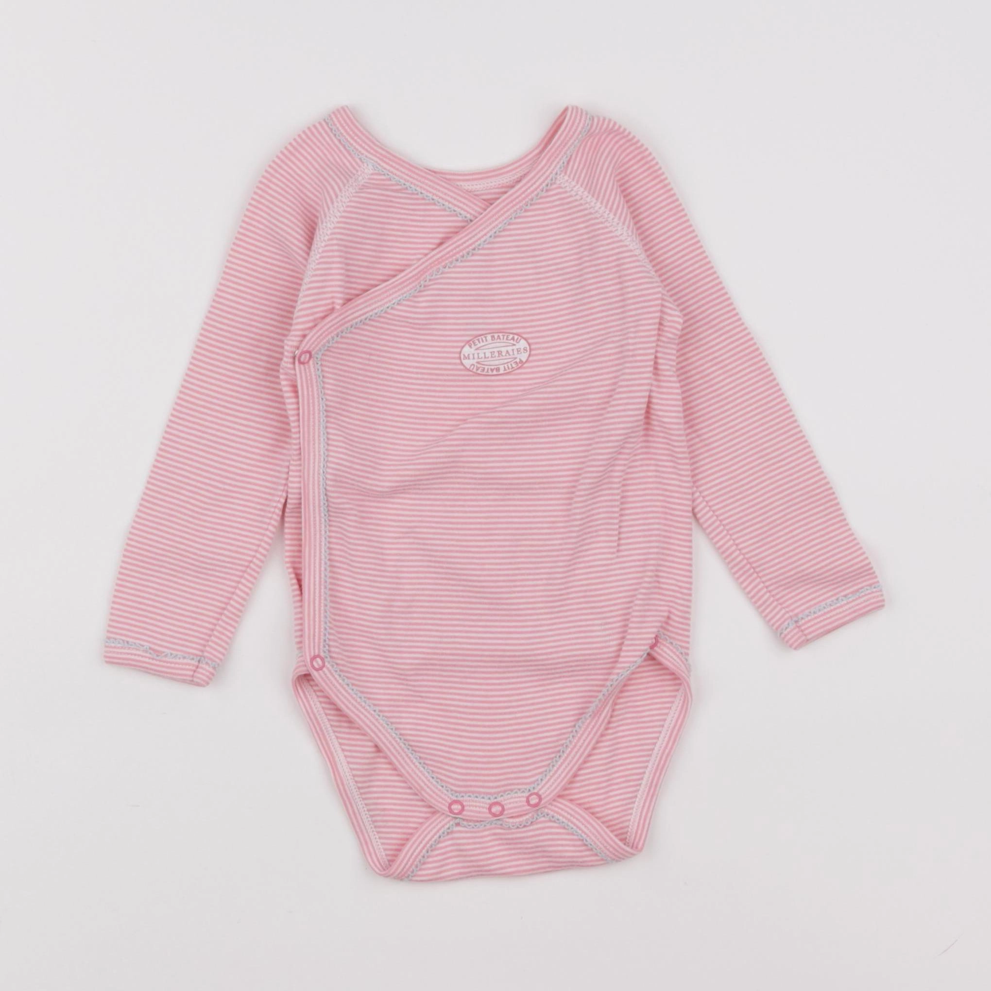 Petit Bateau - body rose - 12 mois
