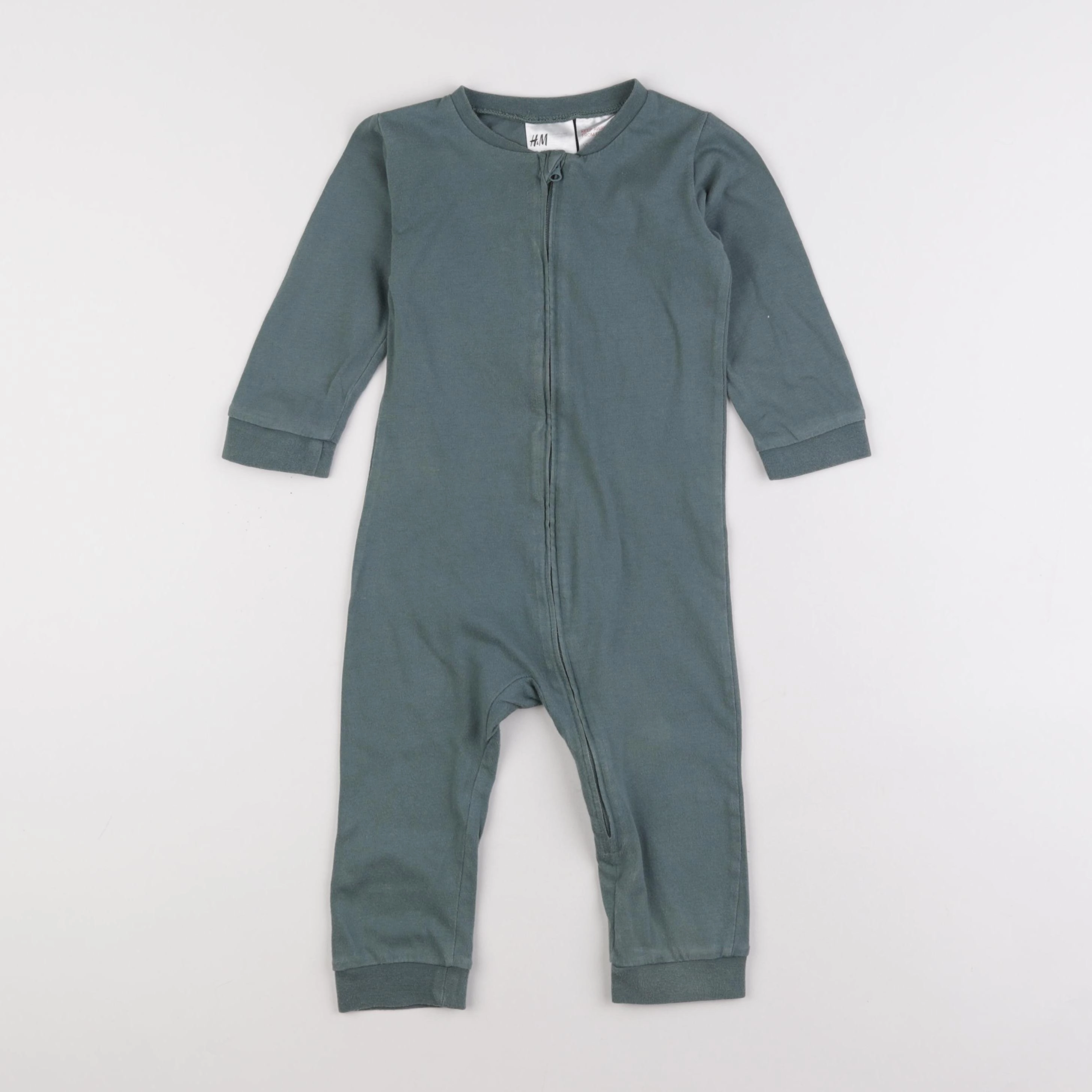 H&M - pyjama coton vert - 9/12 mois