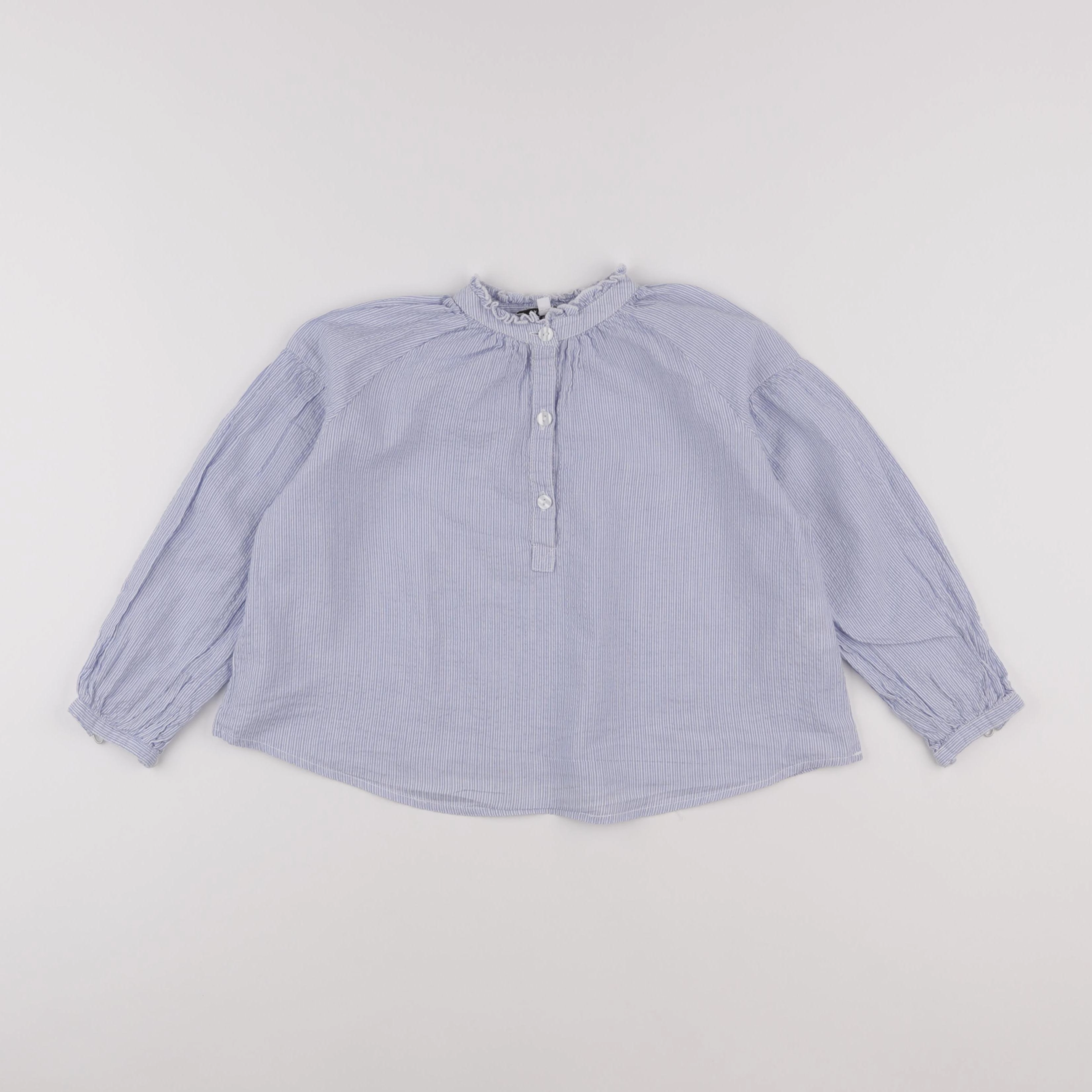 Galeries Lafayette - blouse blanc, bleu - 6 ans