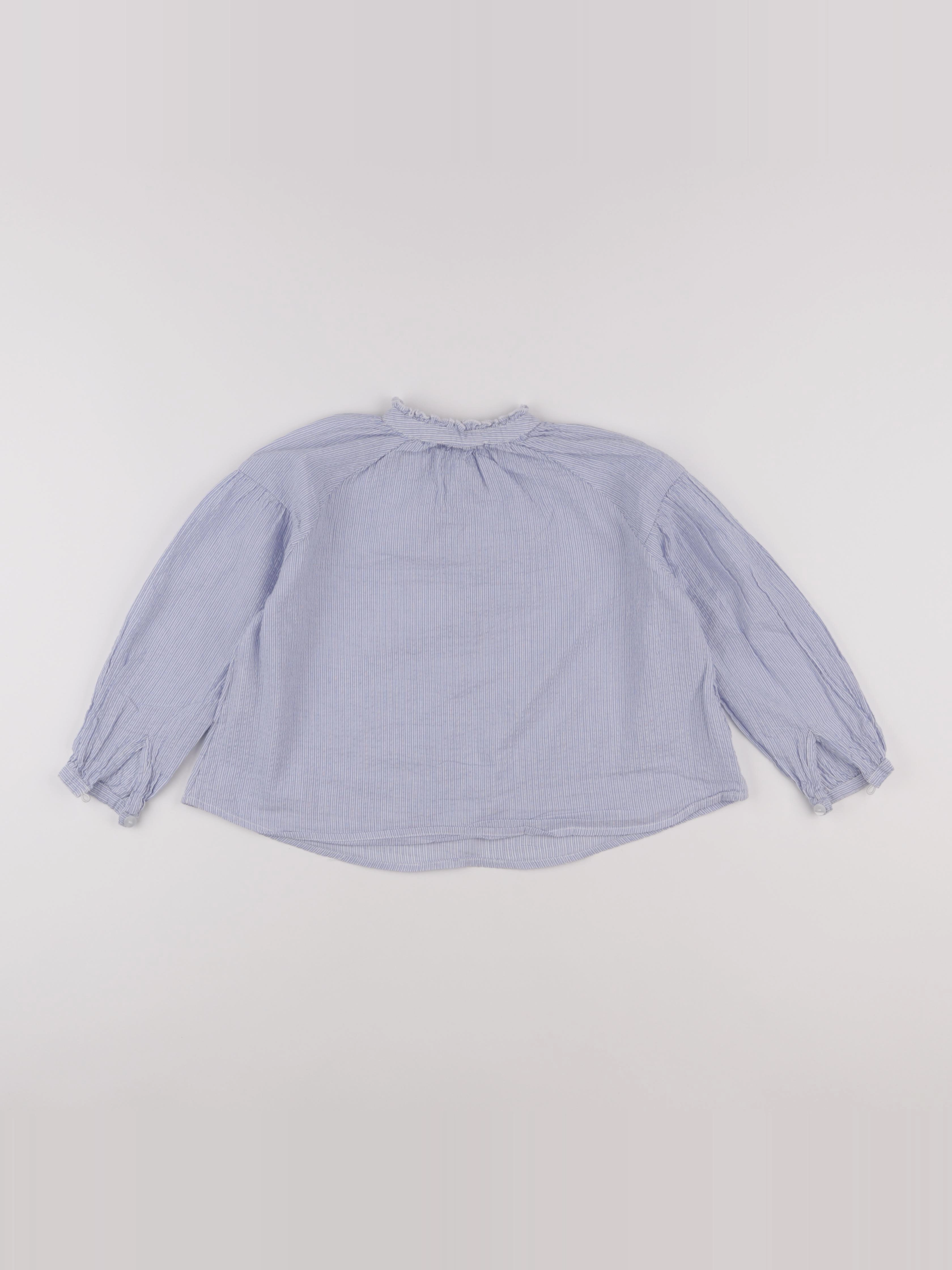 Galeries Lafayette - blouse blanc, bleu - 6 ans