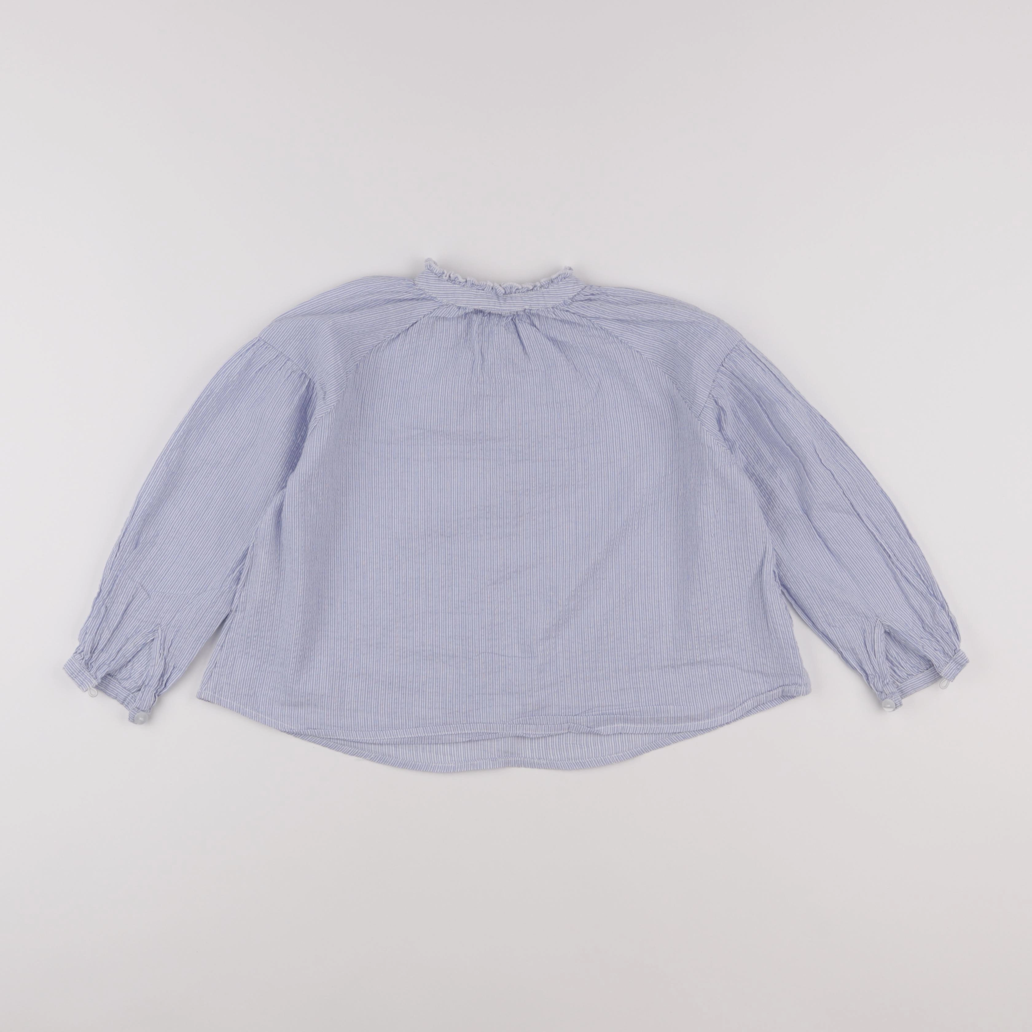Galeries Lafayette - blouse blanc, bleu - 6 ans