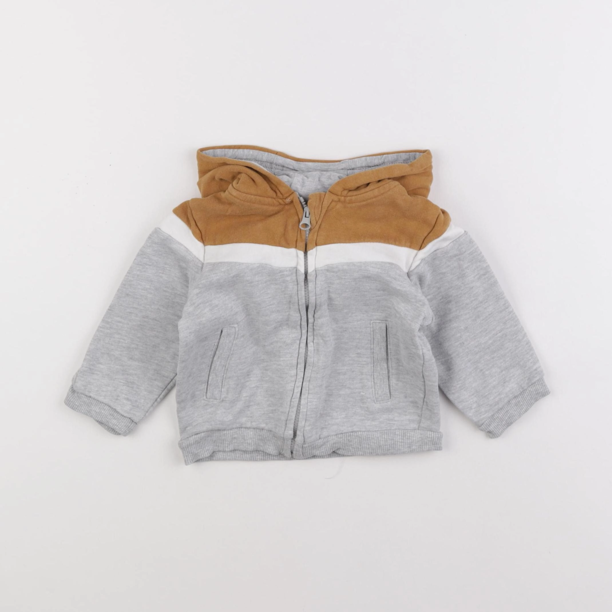 Vertbaudet - sweat gris - 12 mois