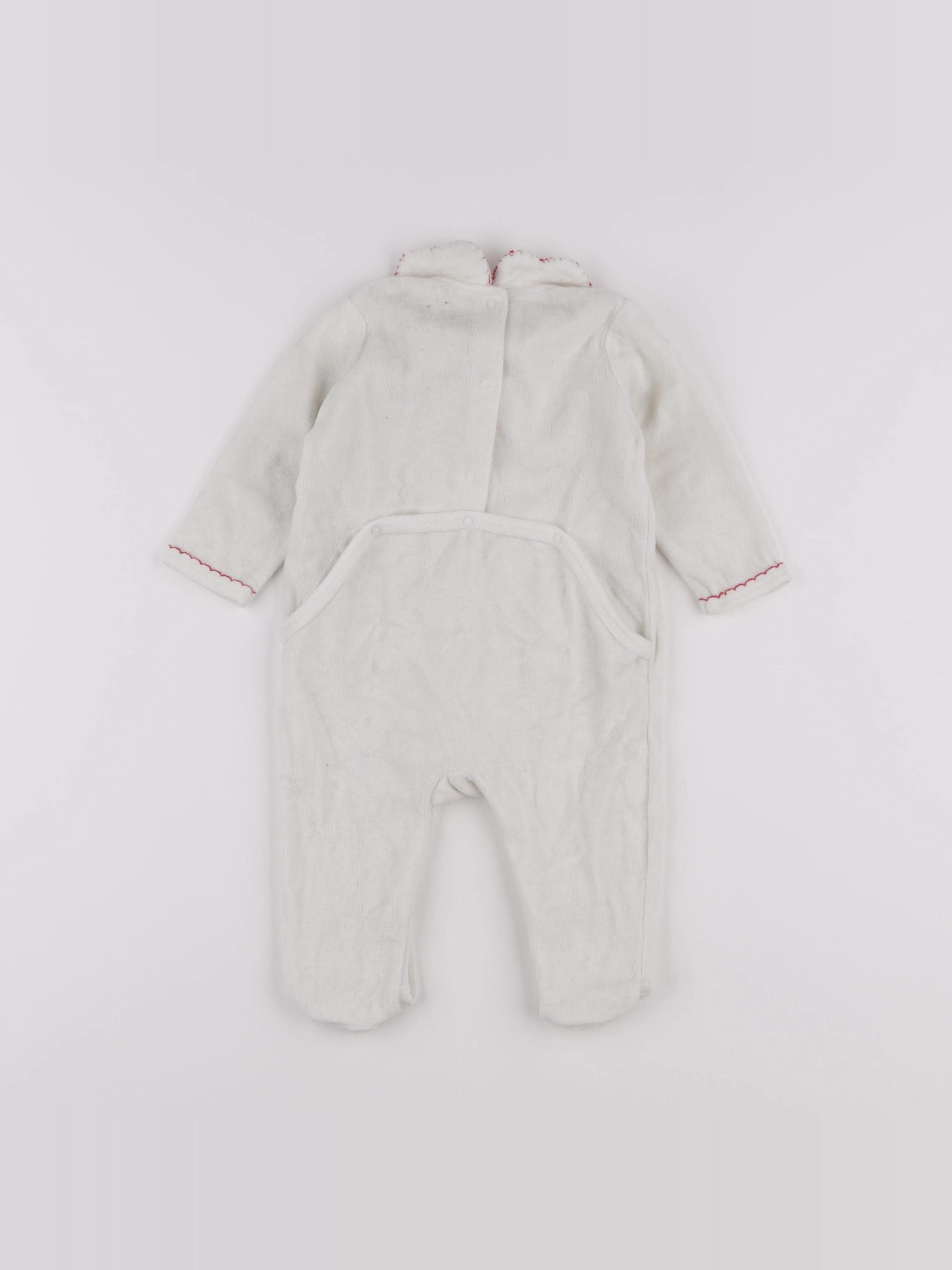 Vertbaudet - pyjama velours blanc - 6 mois