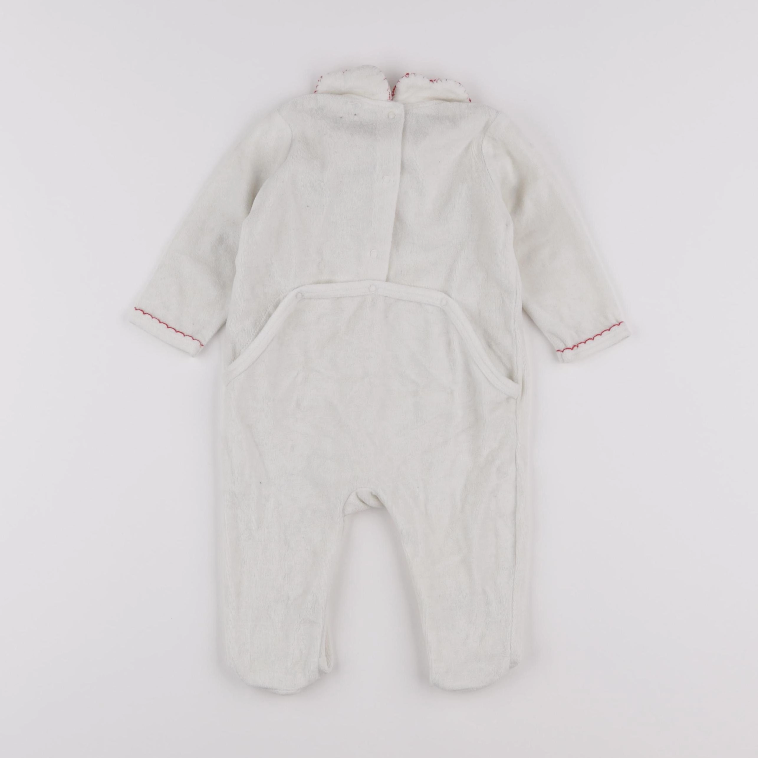 Vertbaudet - pyjama velours blanc - 6 mois