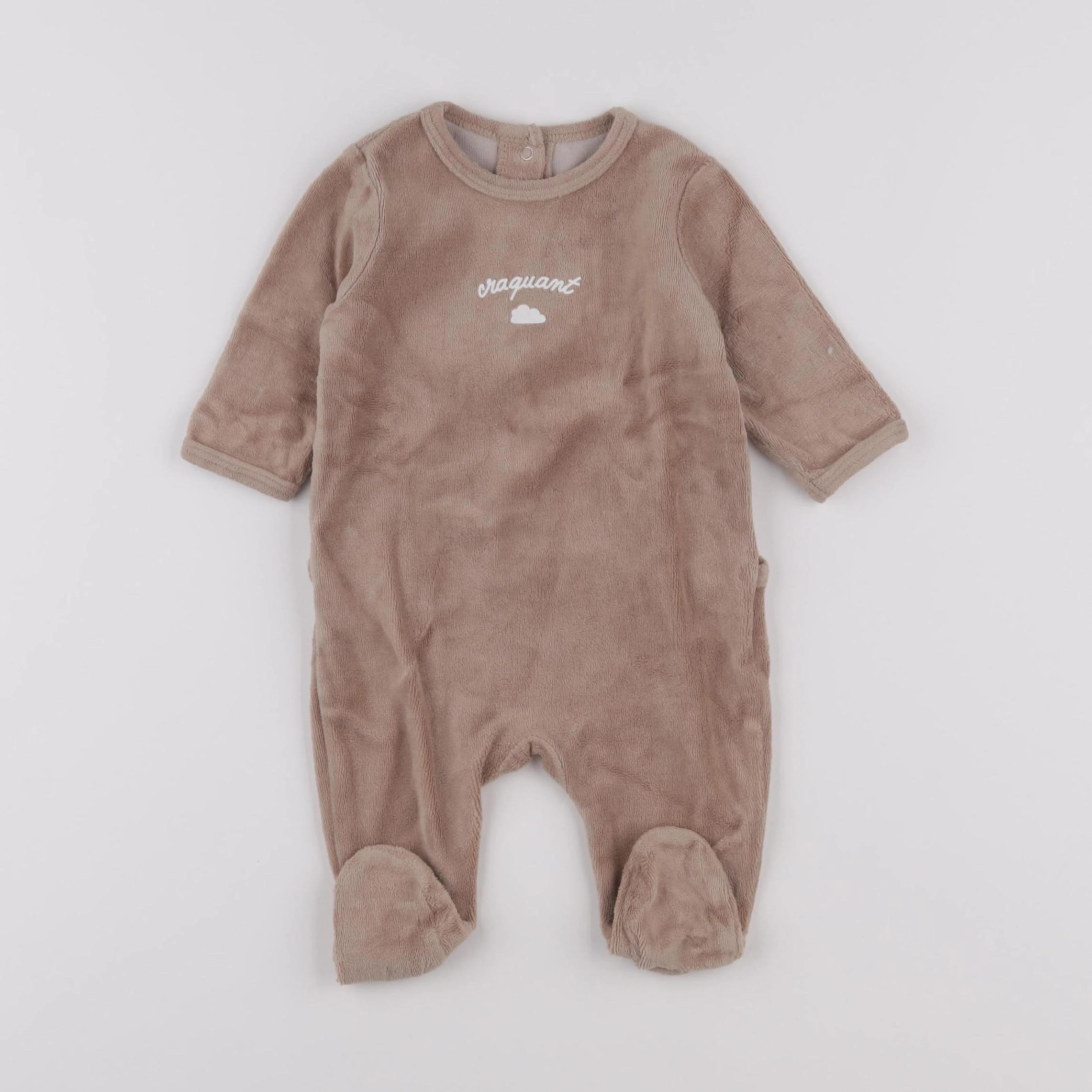 Vertbaudet - pyjama velours marron - 3 mois