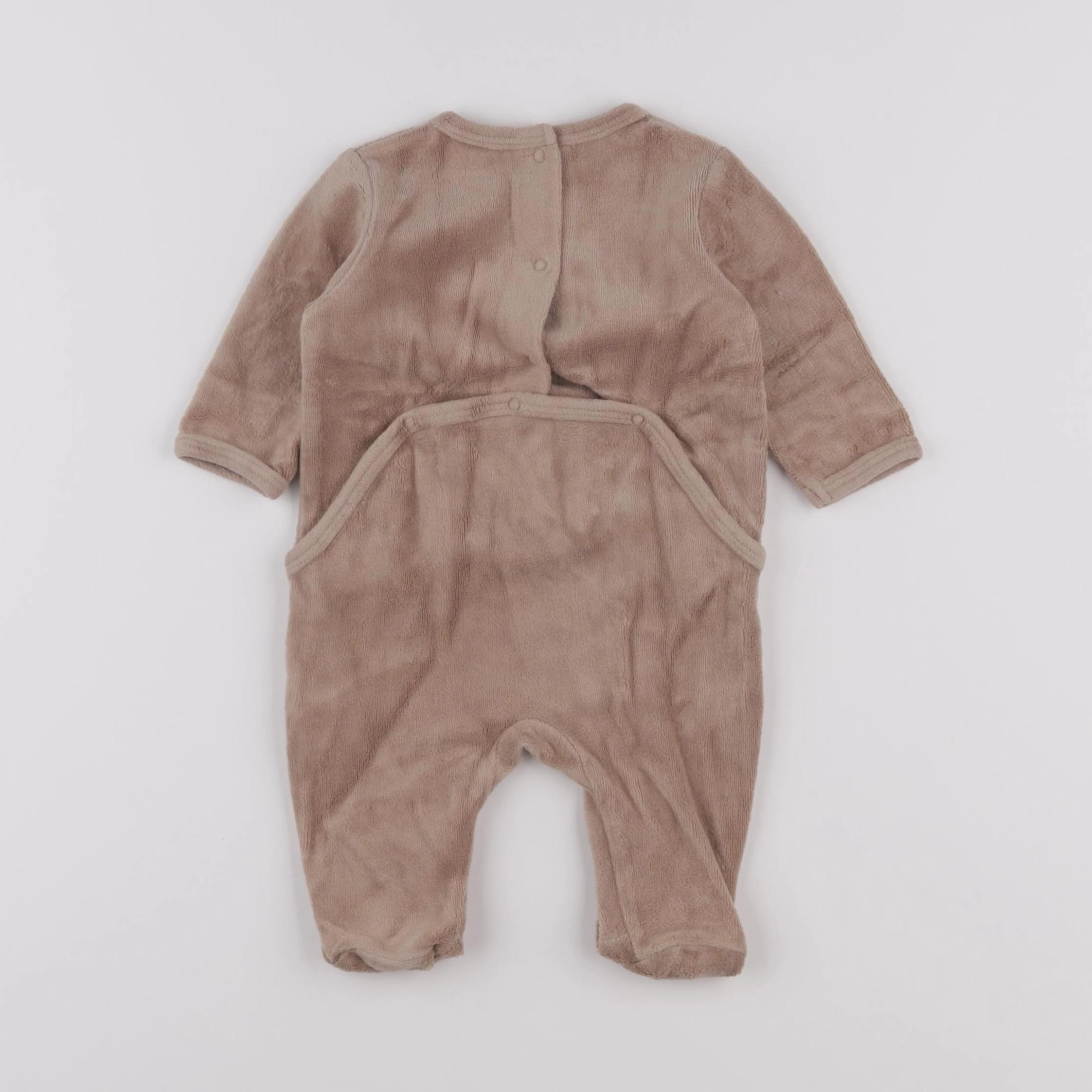 Vertbaudet - pyjama velours marron - 3 mois