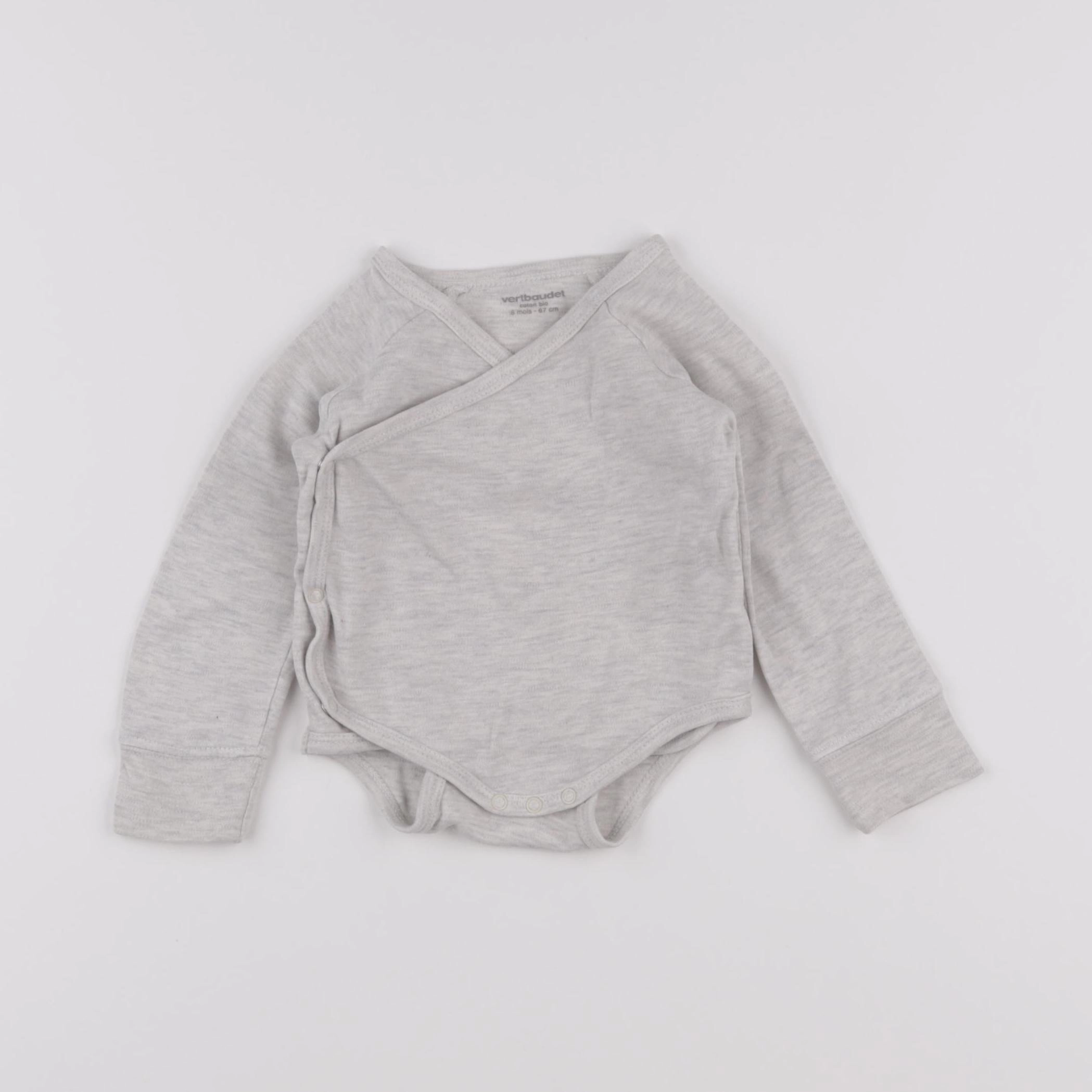 Vertbaudet - body gris - 6 mois