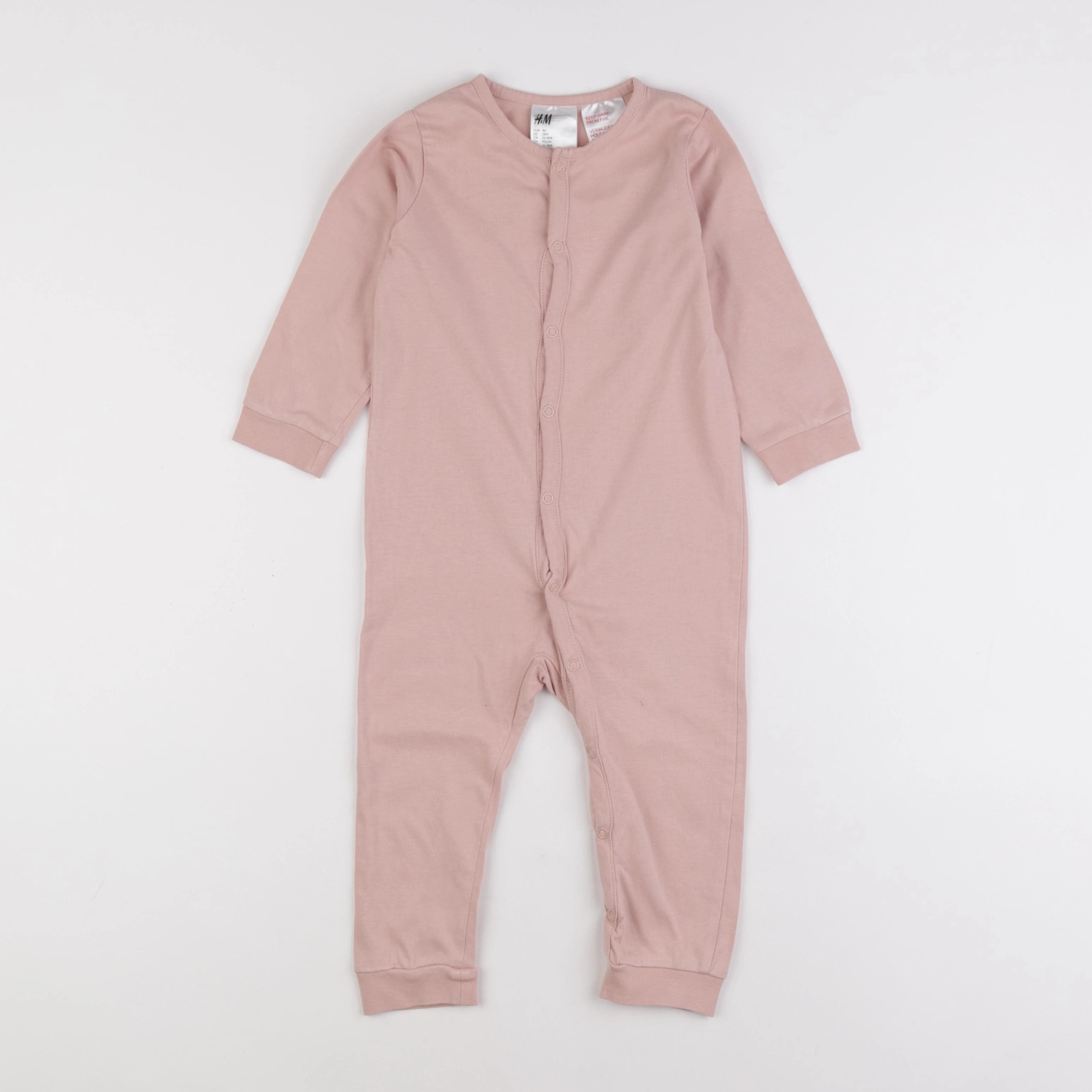 H&M - pyjama coton rose - 12/18 mois