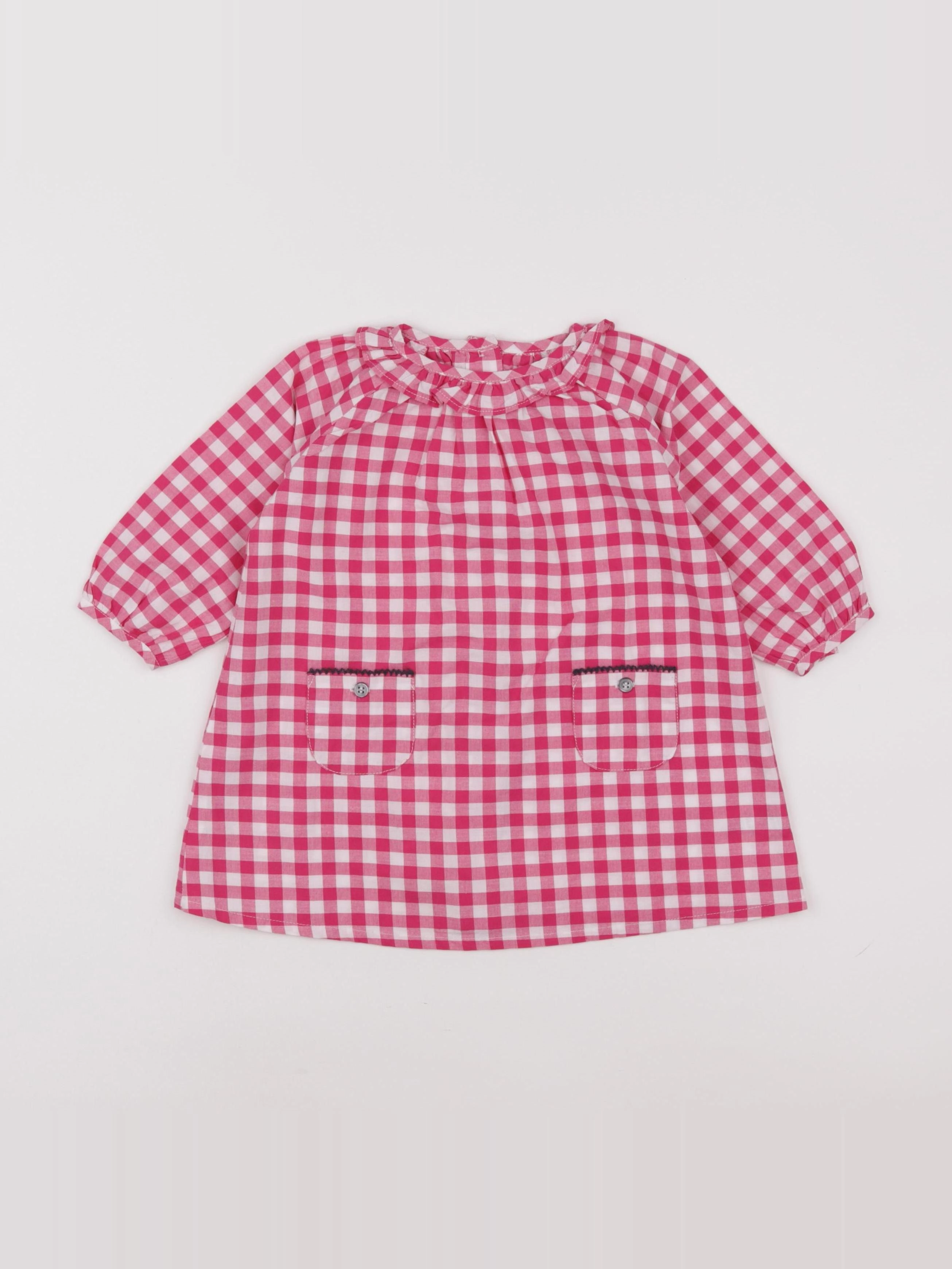 Petit Bateau - robe rose - 12 mois