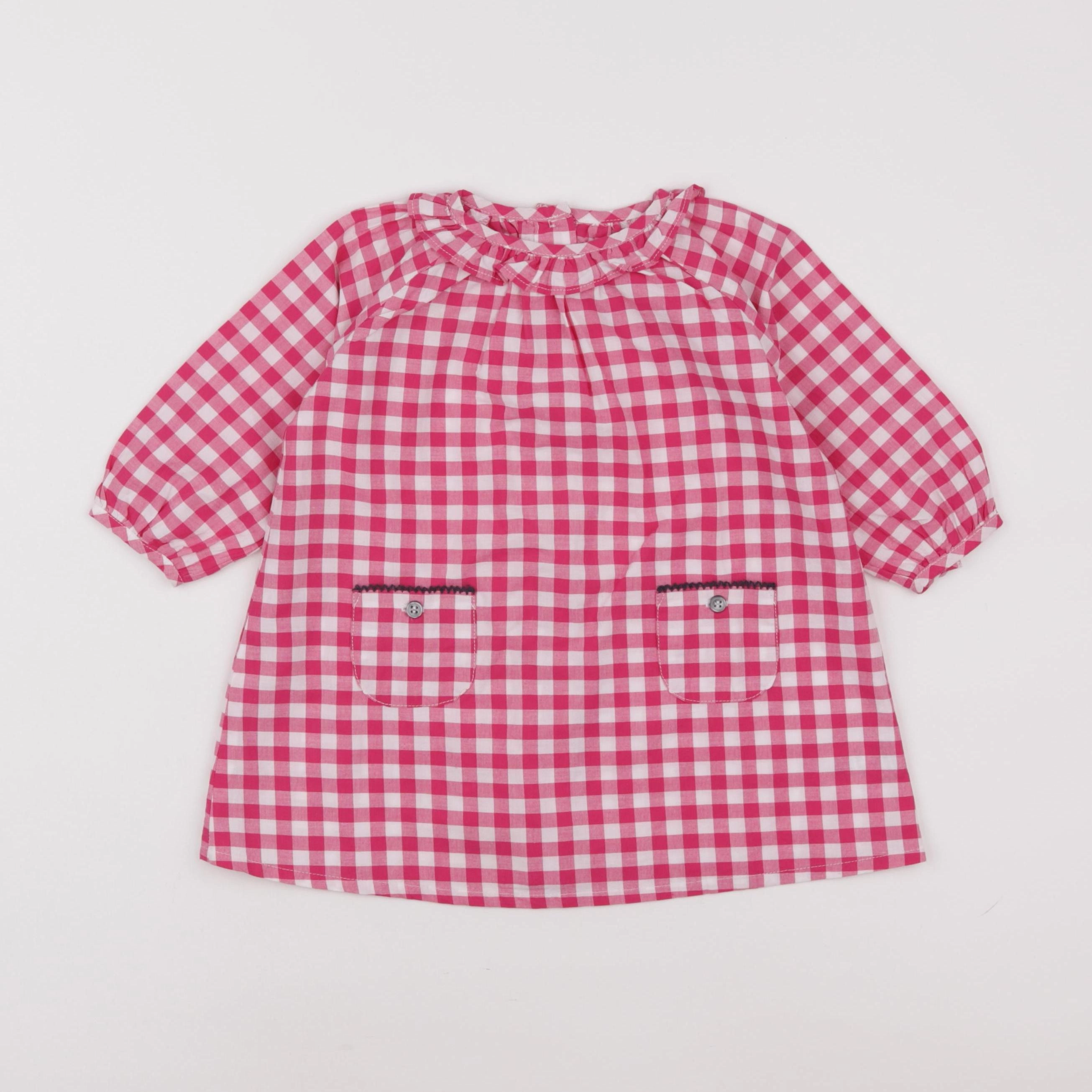 Petit Bateau - robe rose - 12 mois