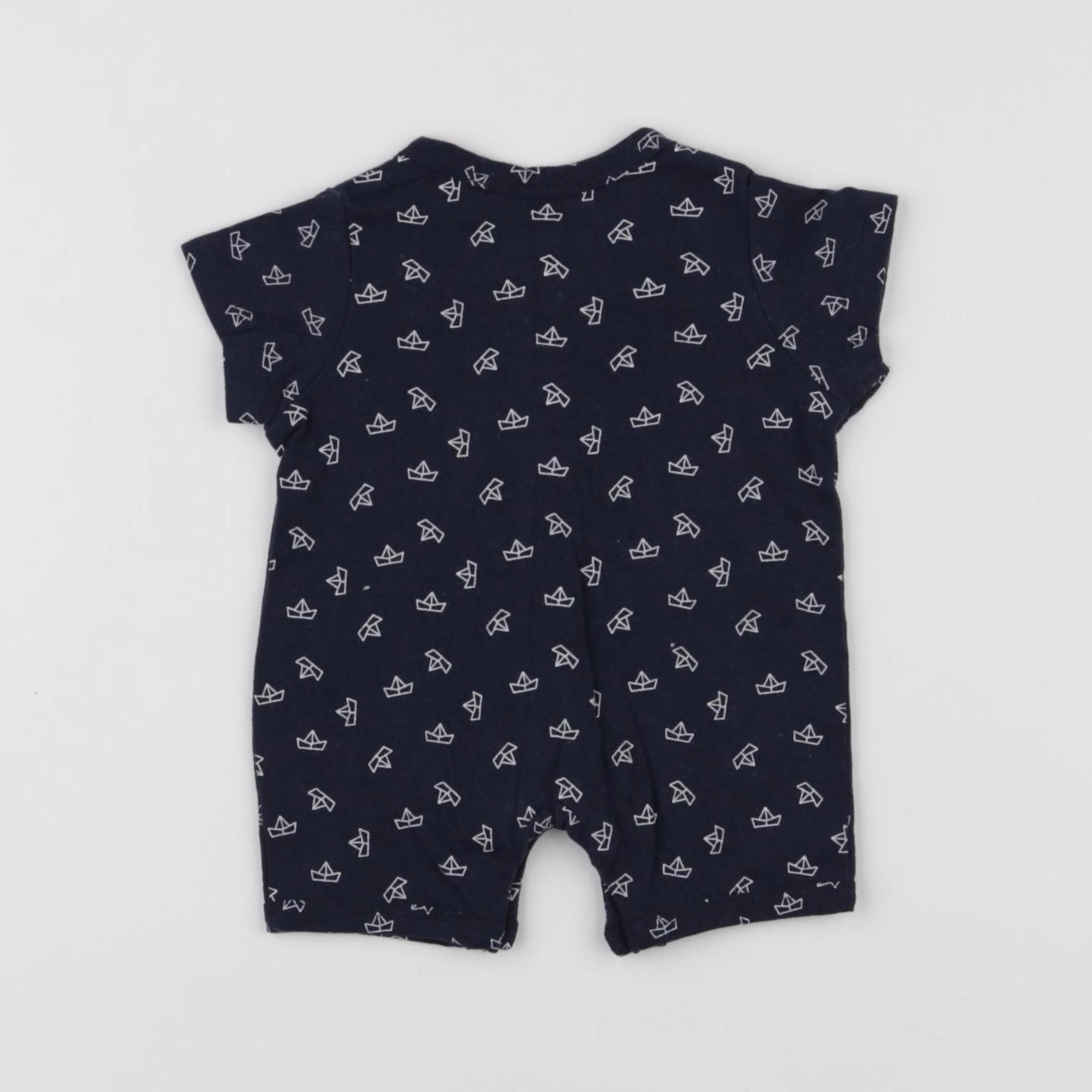 Vertbaudet - pyjama coton blanc, bleu - 1 mois