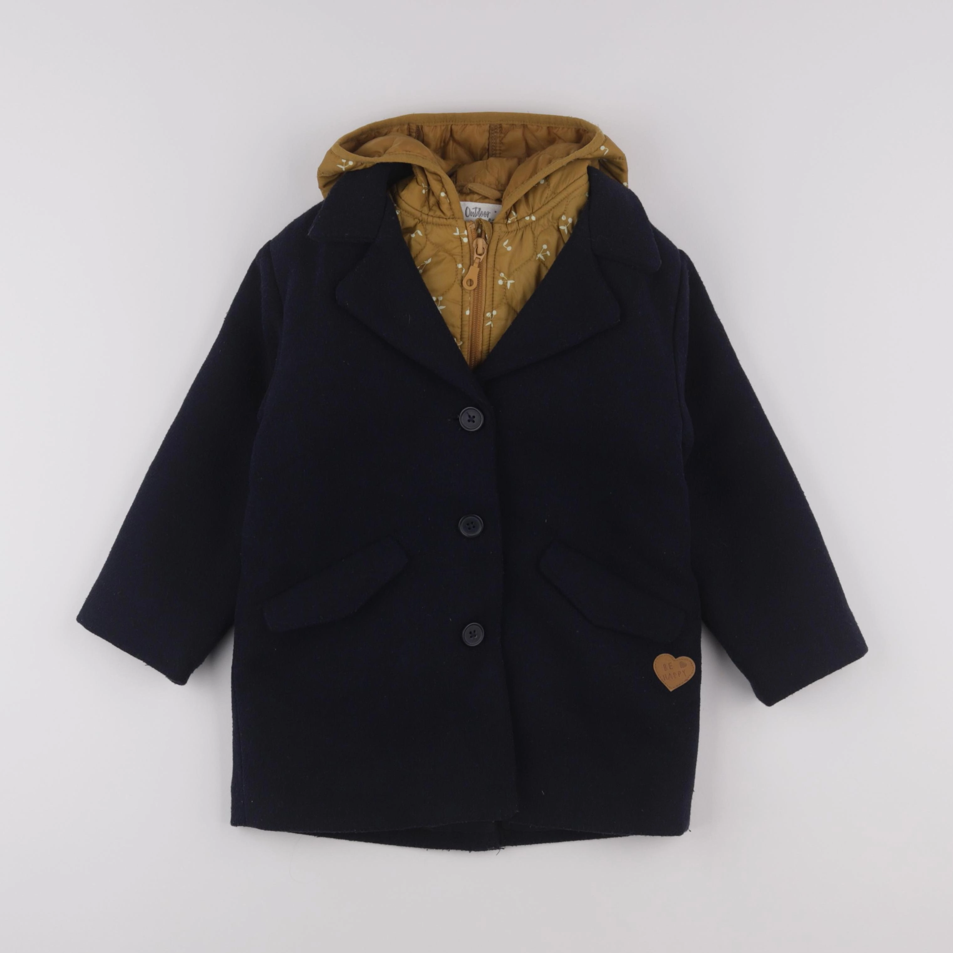Vertbaudet - manteau doublure amovible bleu - 5 ans
