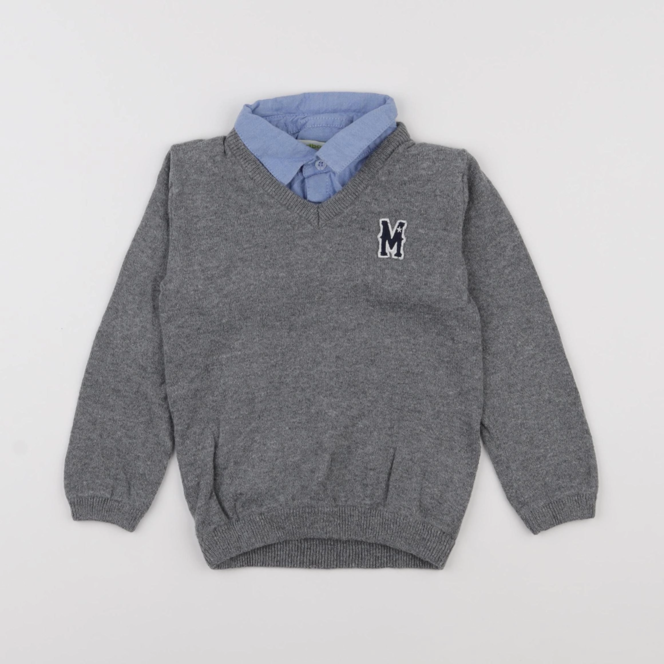 Vertbaudet - pull gris - 4/5 ans