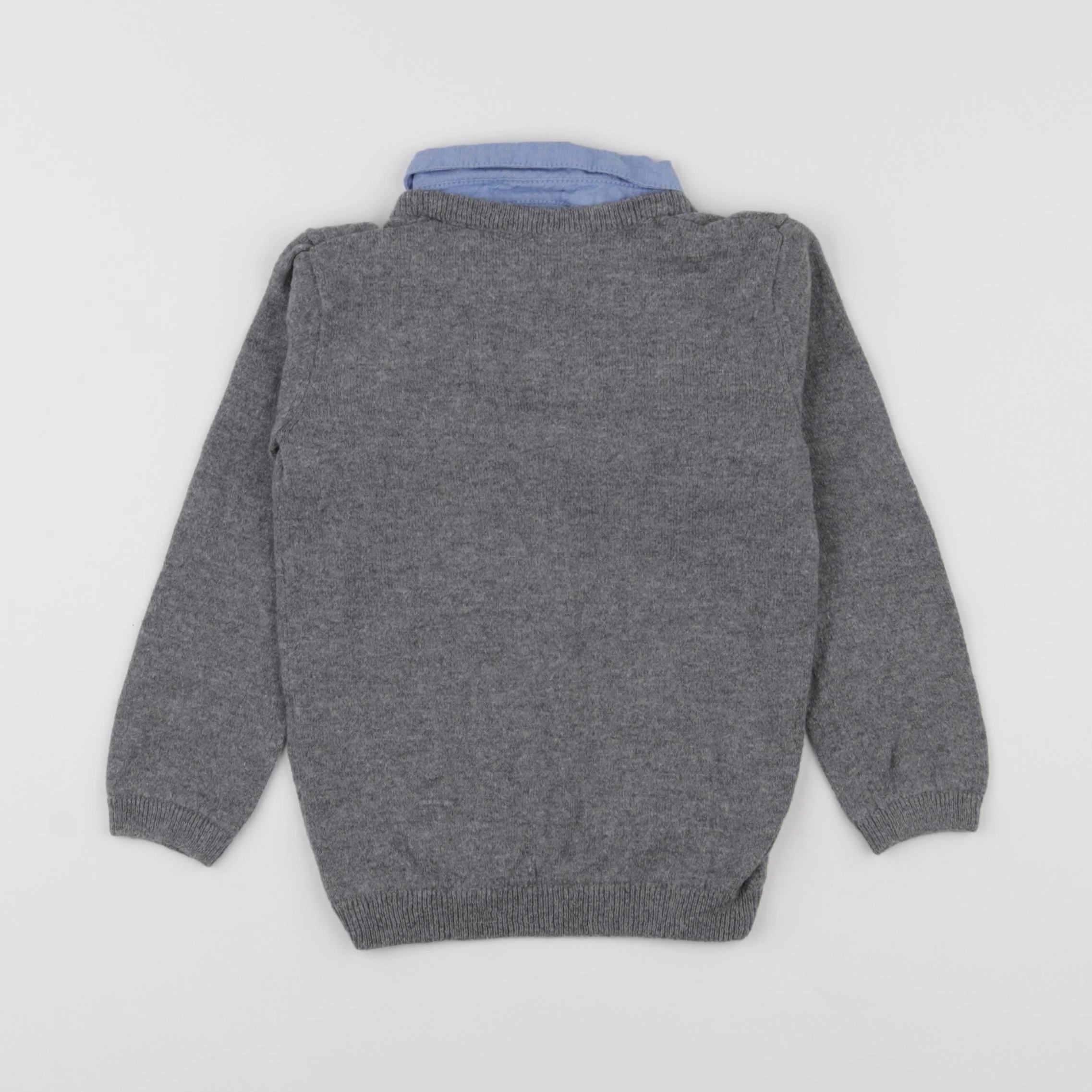 Vertbaudet - pull gris - 4/5 ans