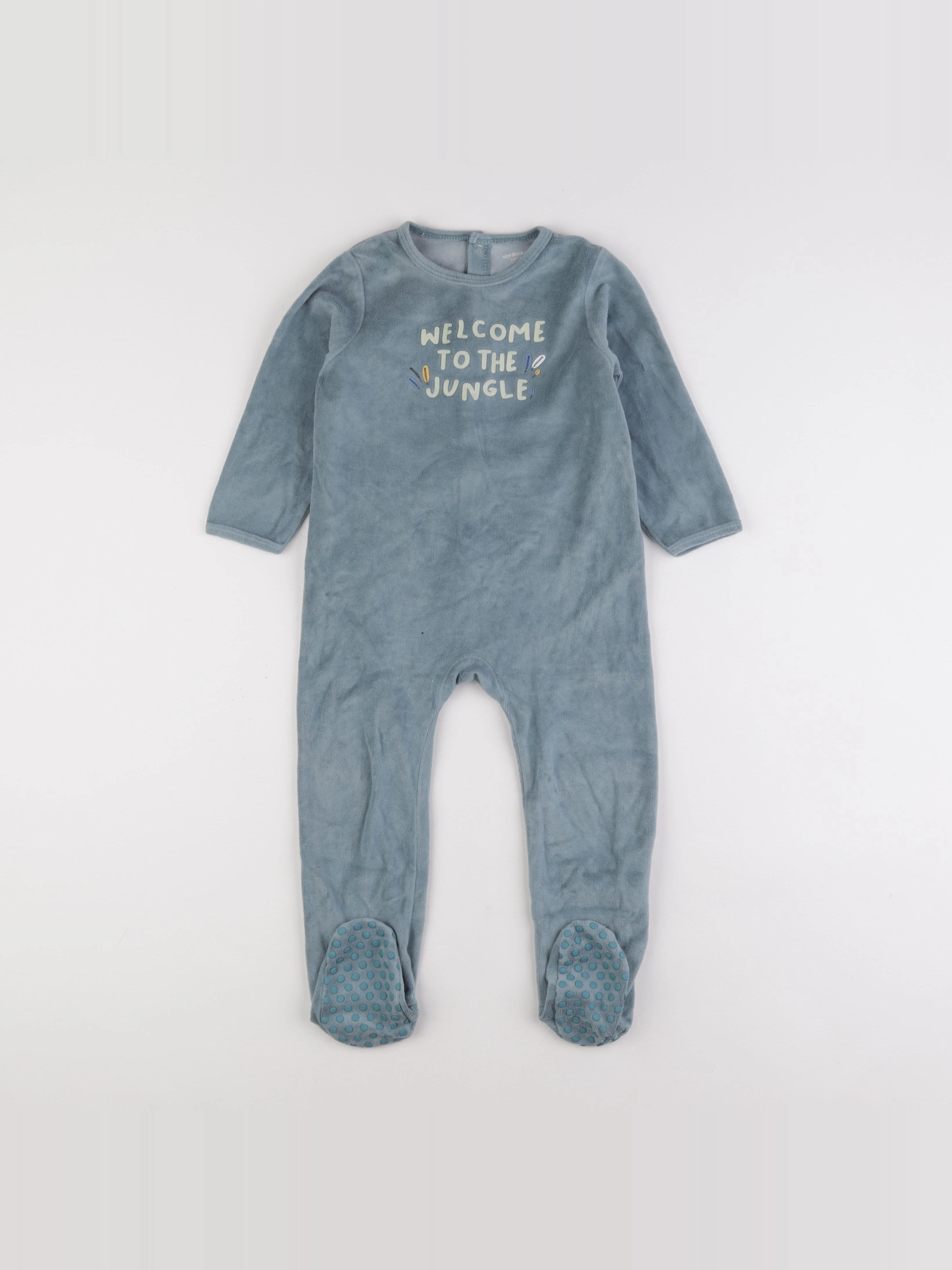 Vertbaudet - pyjama velours bleu - 3 ans
