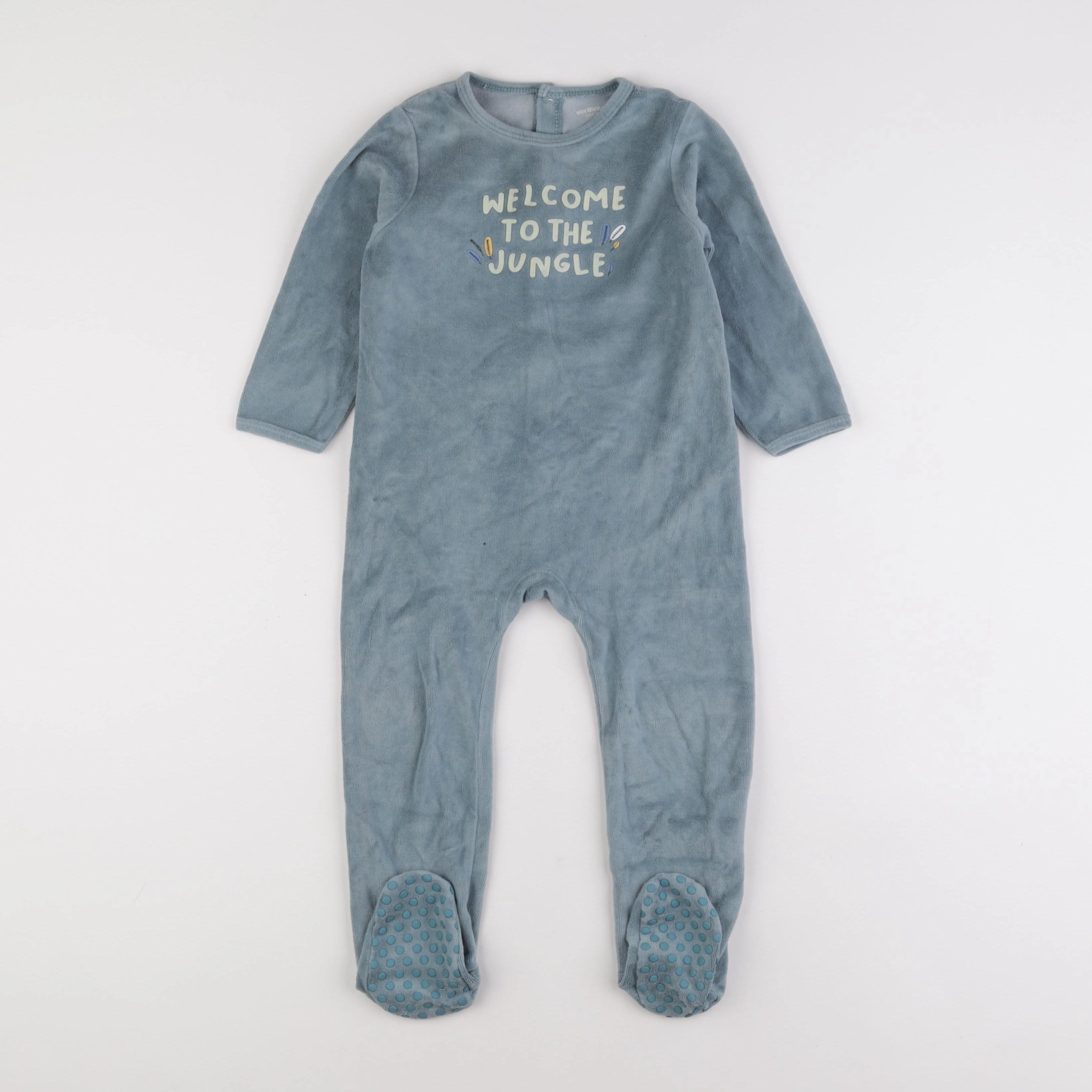 Vertbaudet - pyjama velours bleu - 3 ans
