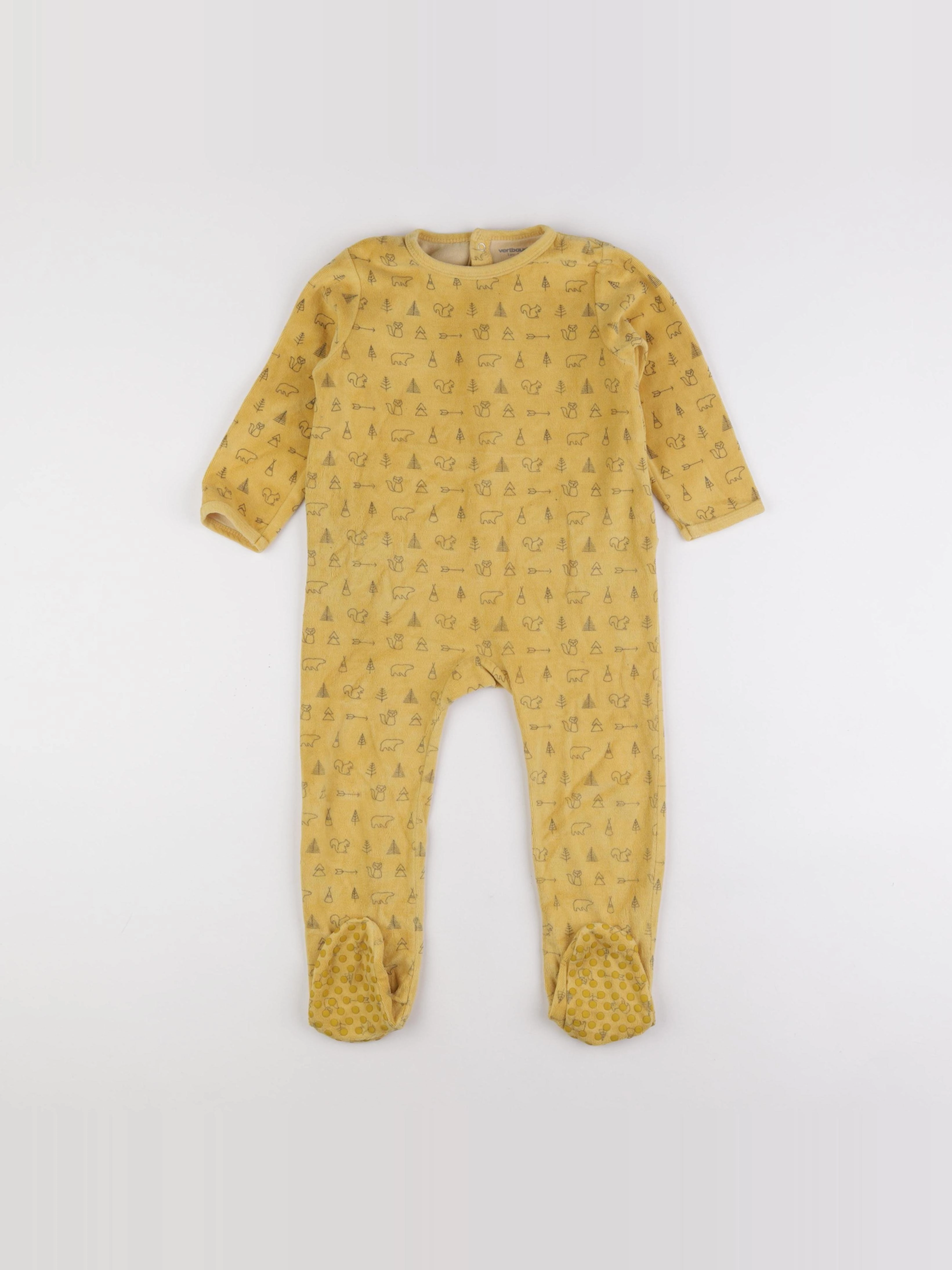 Vertbaudet - pyjama velours jaune - 3 ans