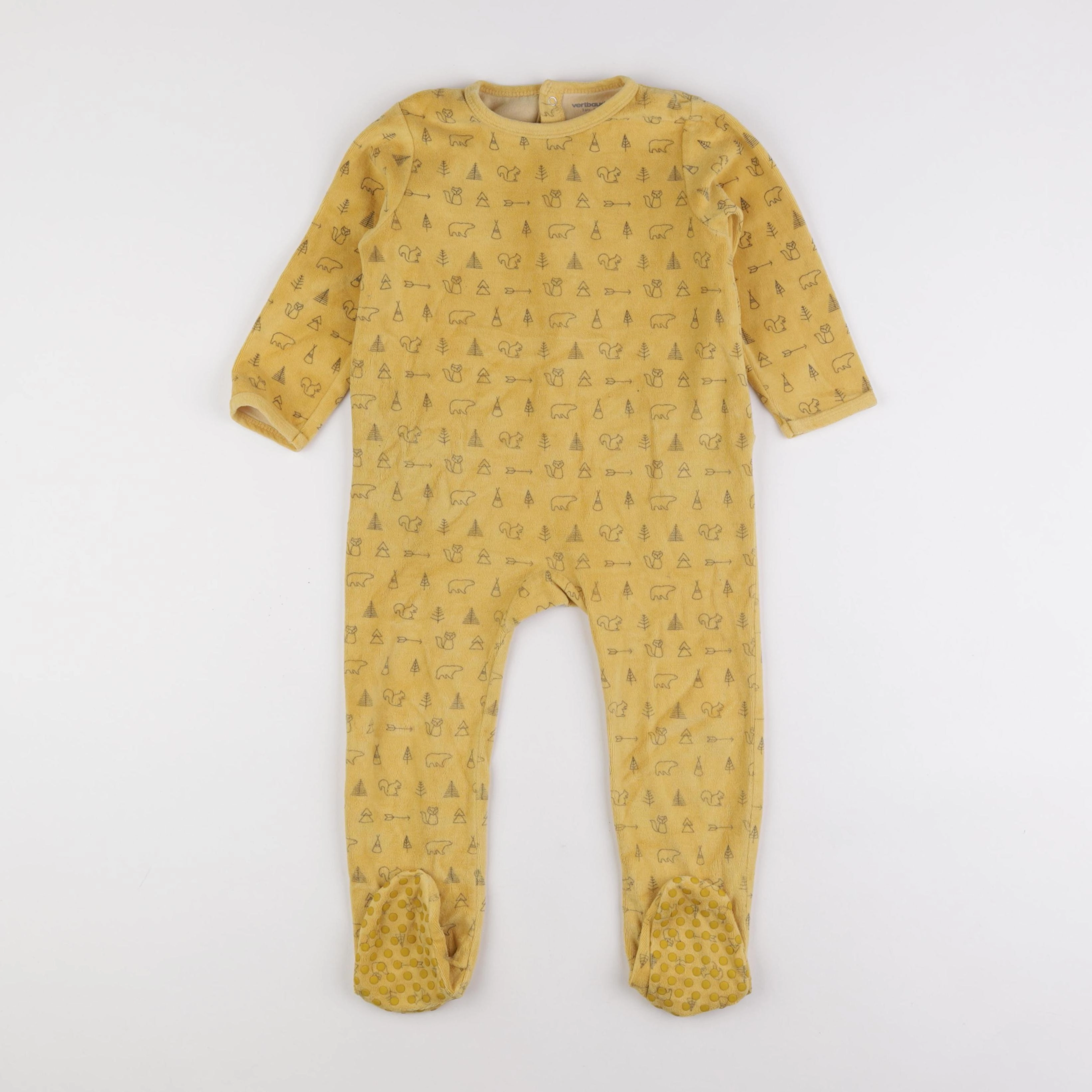 Vertbaudet - pyjama velours jaune - 3 ans