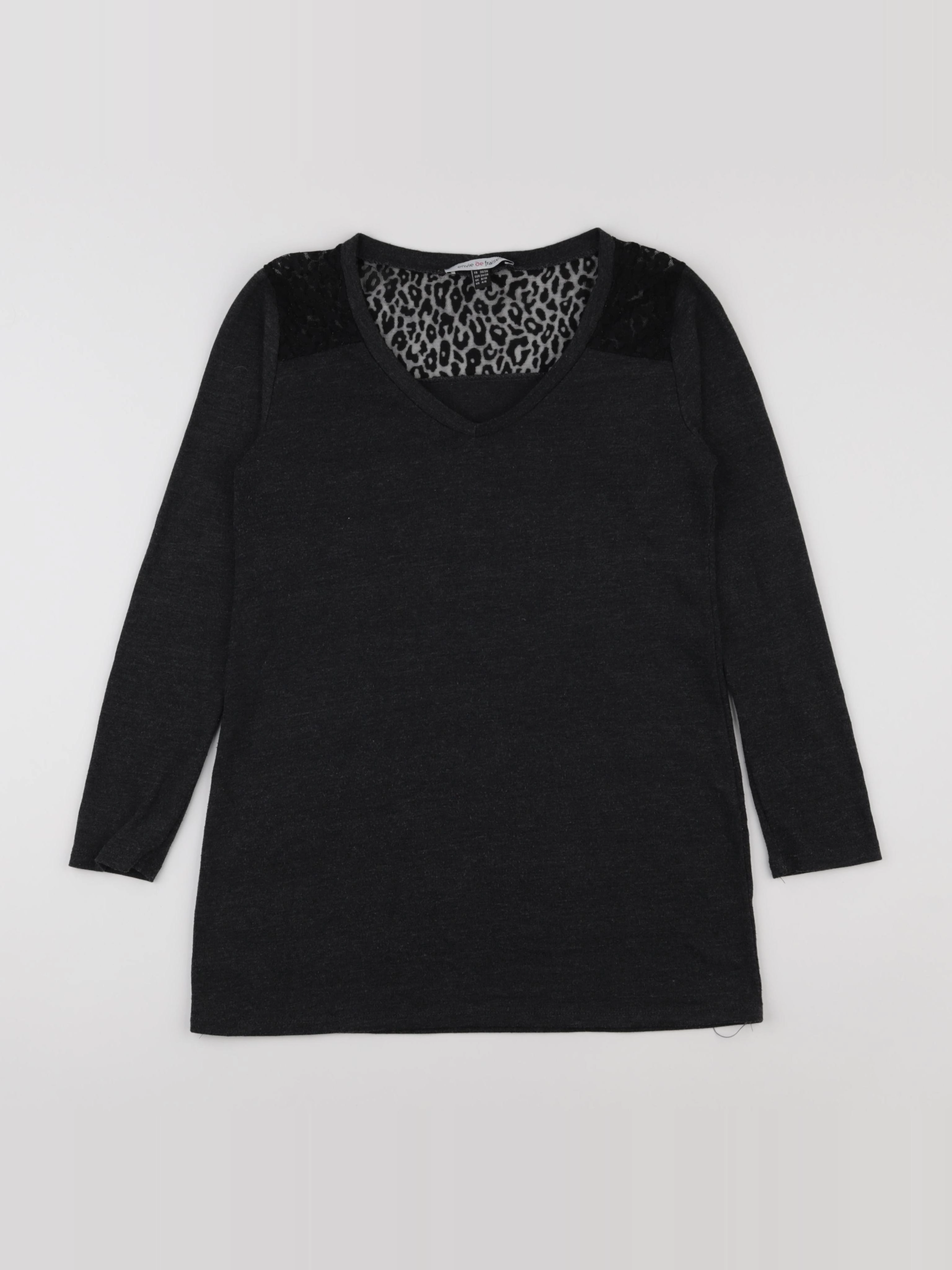 Envie de fraise - tee-shirt grossesse gris, noir - 36 à 38