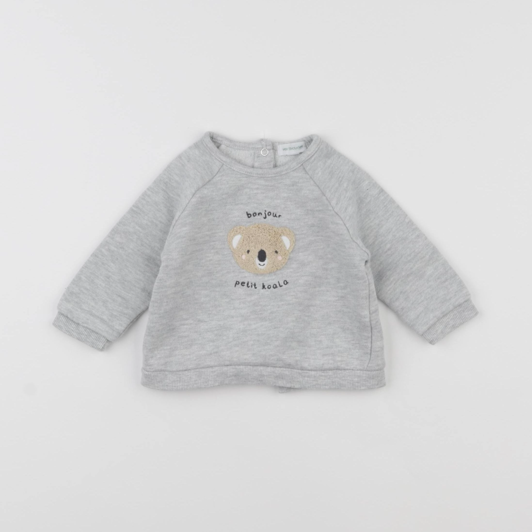Vertbaudet - sweat gris - 3 mois