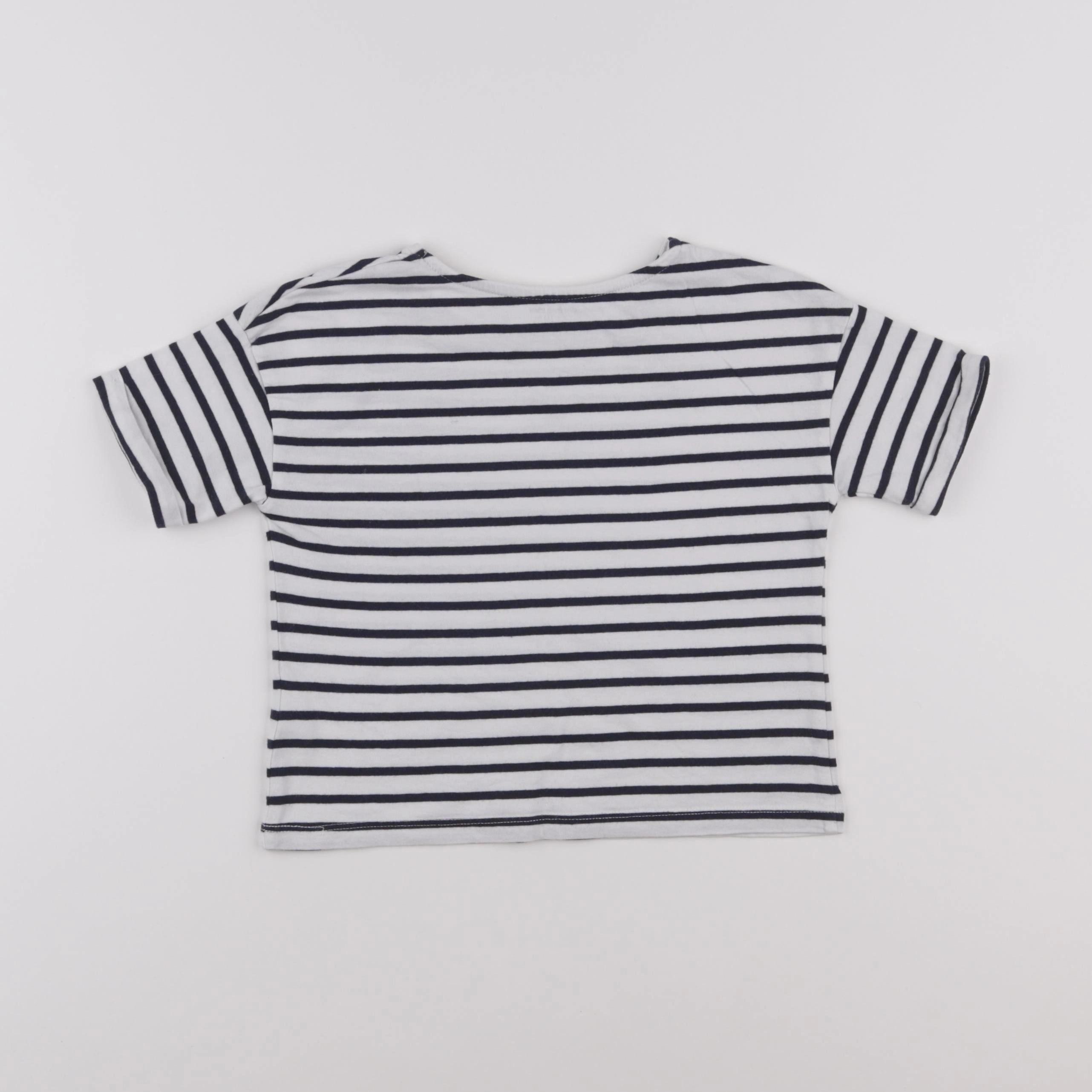 Vertbaudet - tee-shirt blanc, bleu - 4 ans